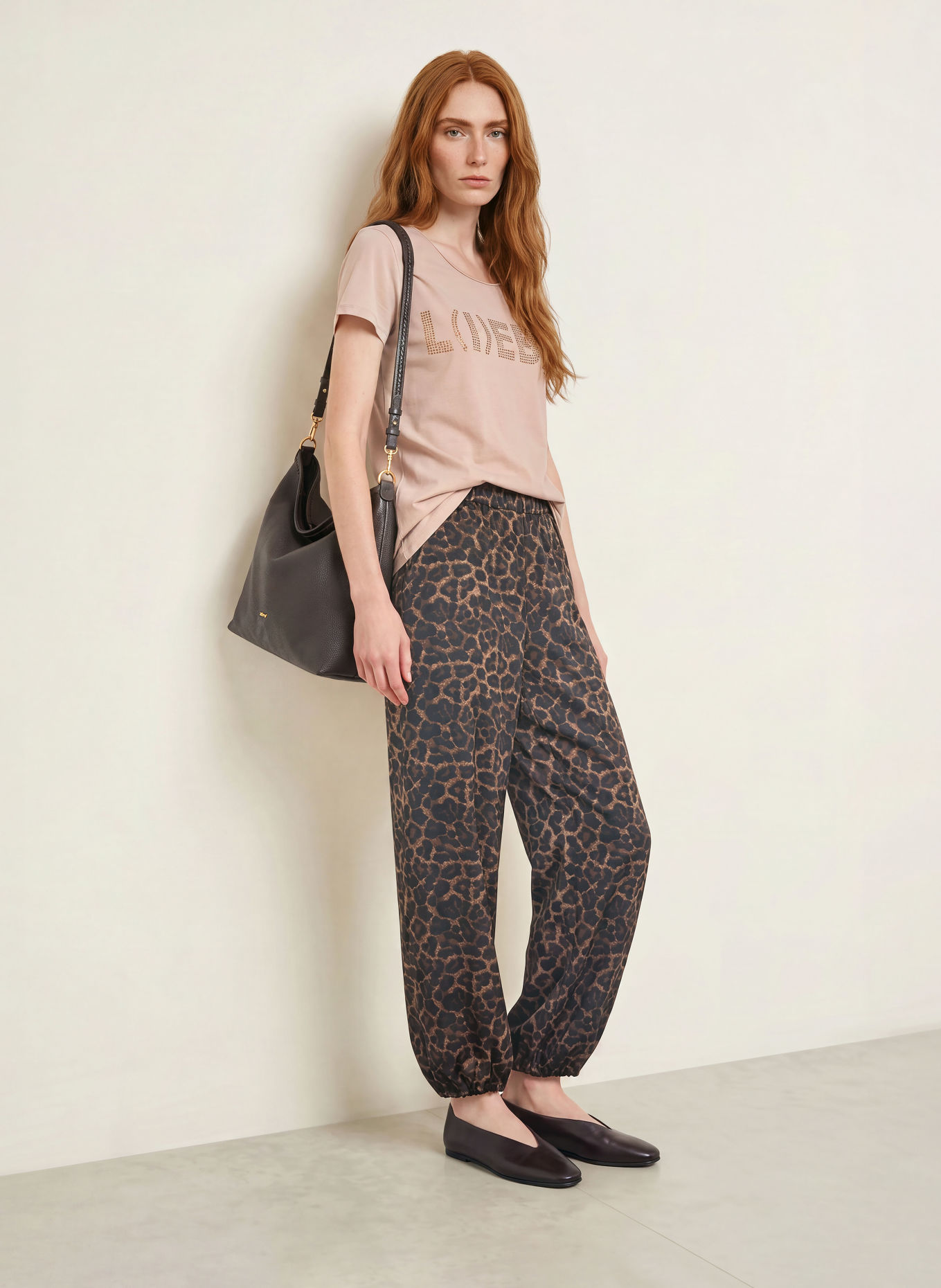miss goodlife T-Shirt mit Schmucksteinen: BEIGE / GOLD