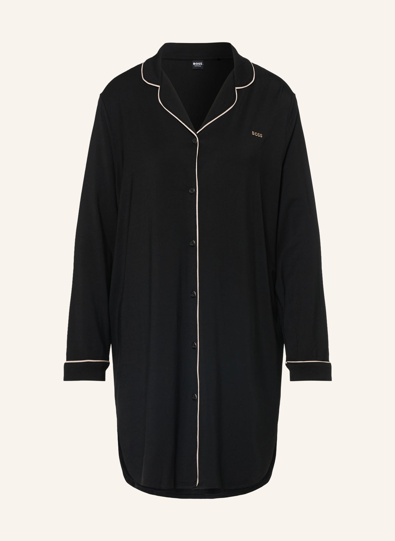 BOSS DREAMLINE Night dress: BLACK / BEIGE