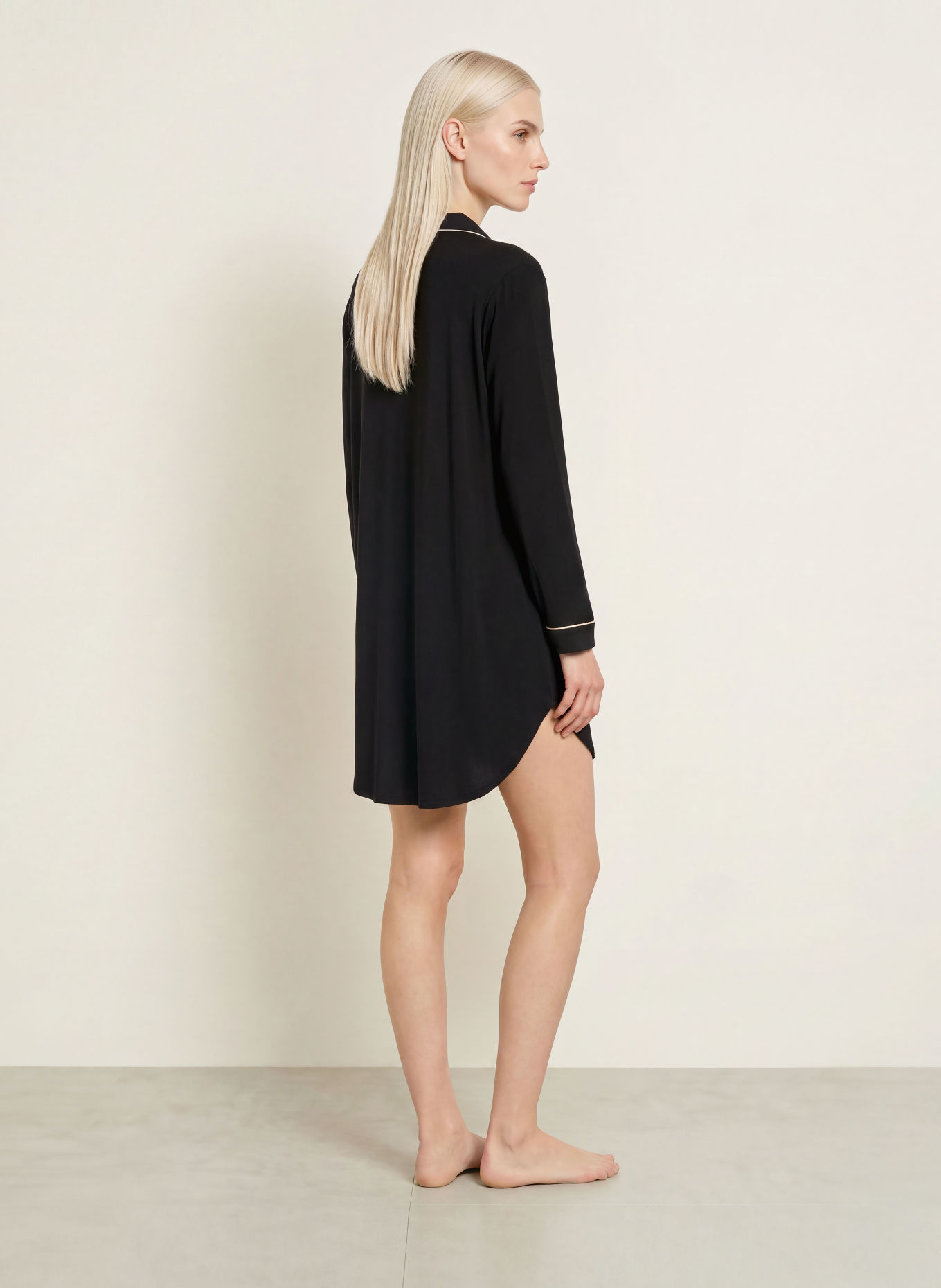 BOSS DREAMLINE Night dress: BLACK / BEIGE