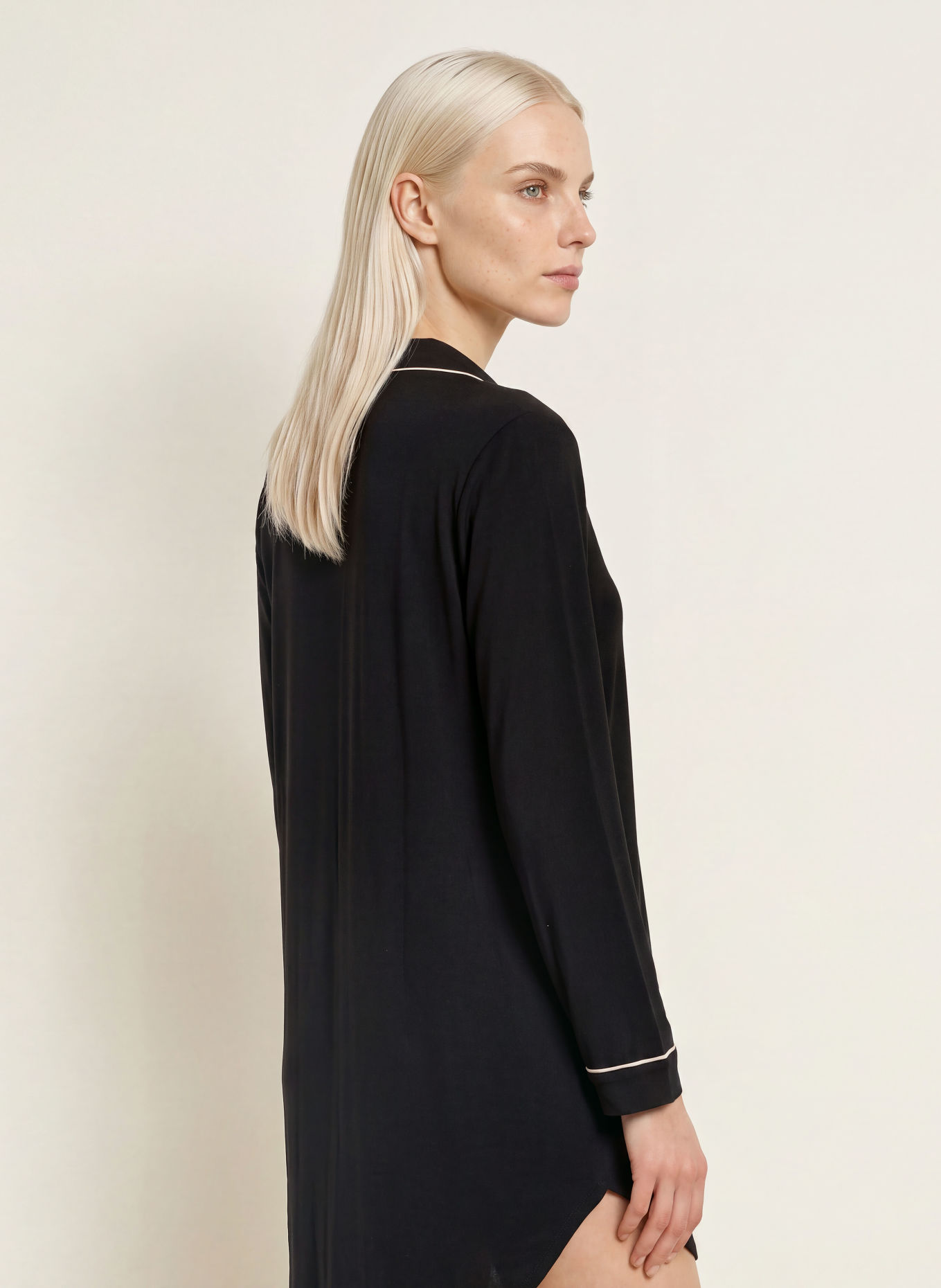 BOSS DREAMLINE Night dress: BLACK / BEIGE