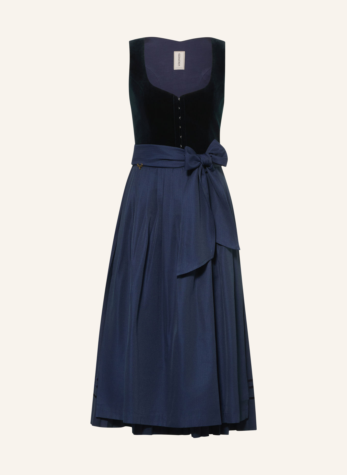 CocoVero Dirndl JETTE mit Plissees: DUNKELBLAU