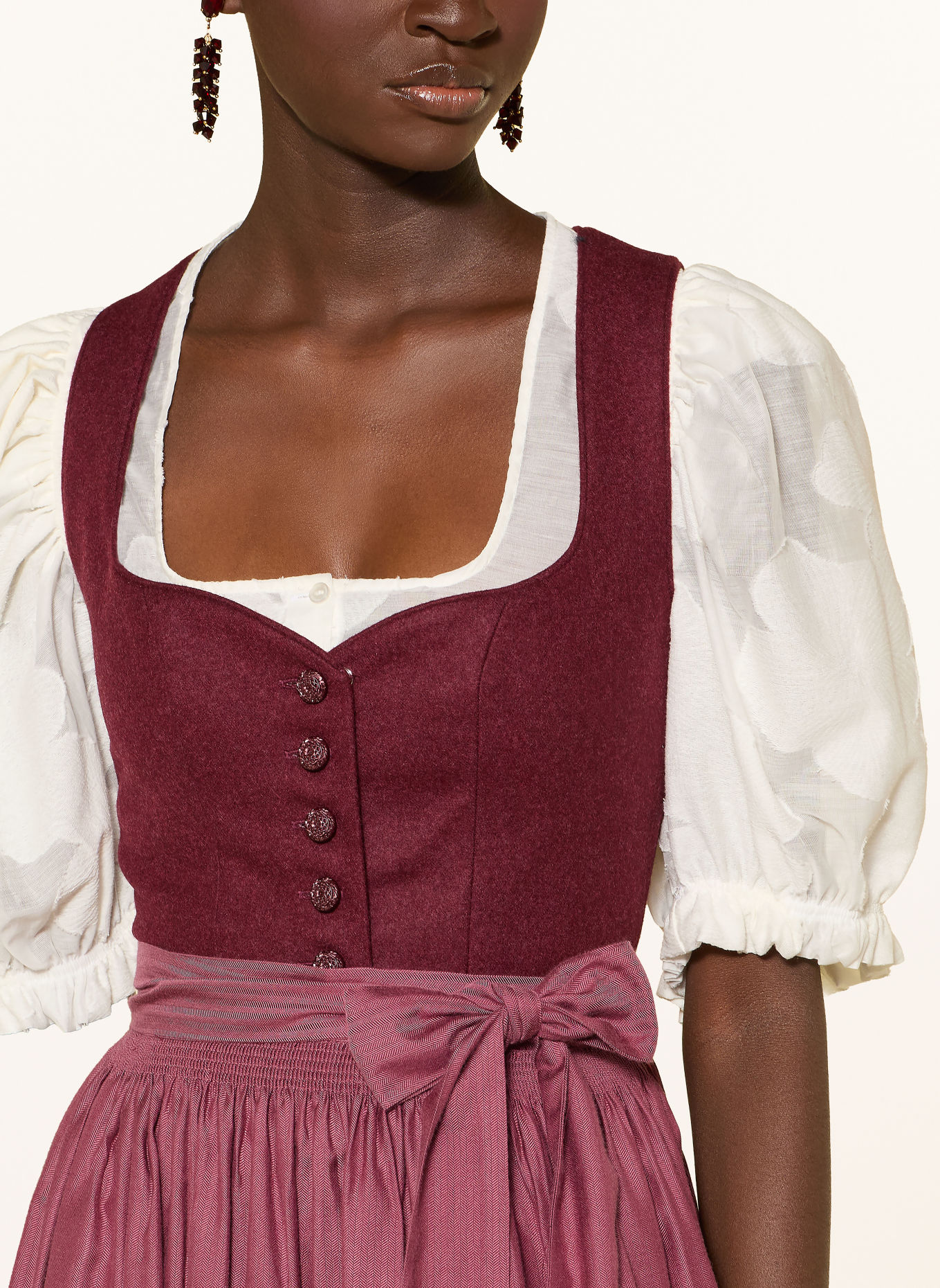 CocoVero Dirndlbluse SIN mit Rüschen: ECRU