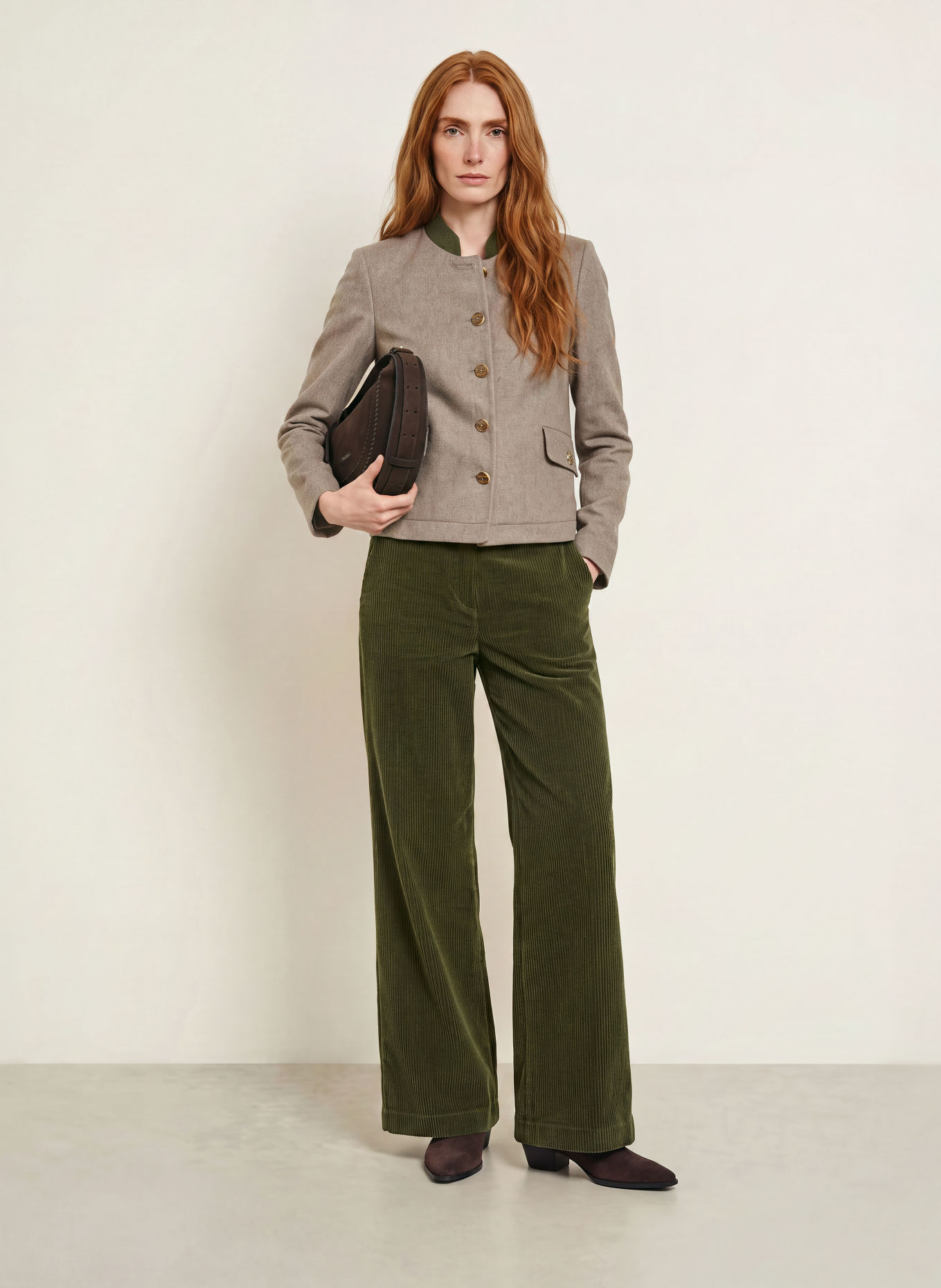 Grasegger GRETA Cord Pants: GREEN
