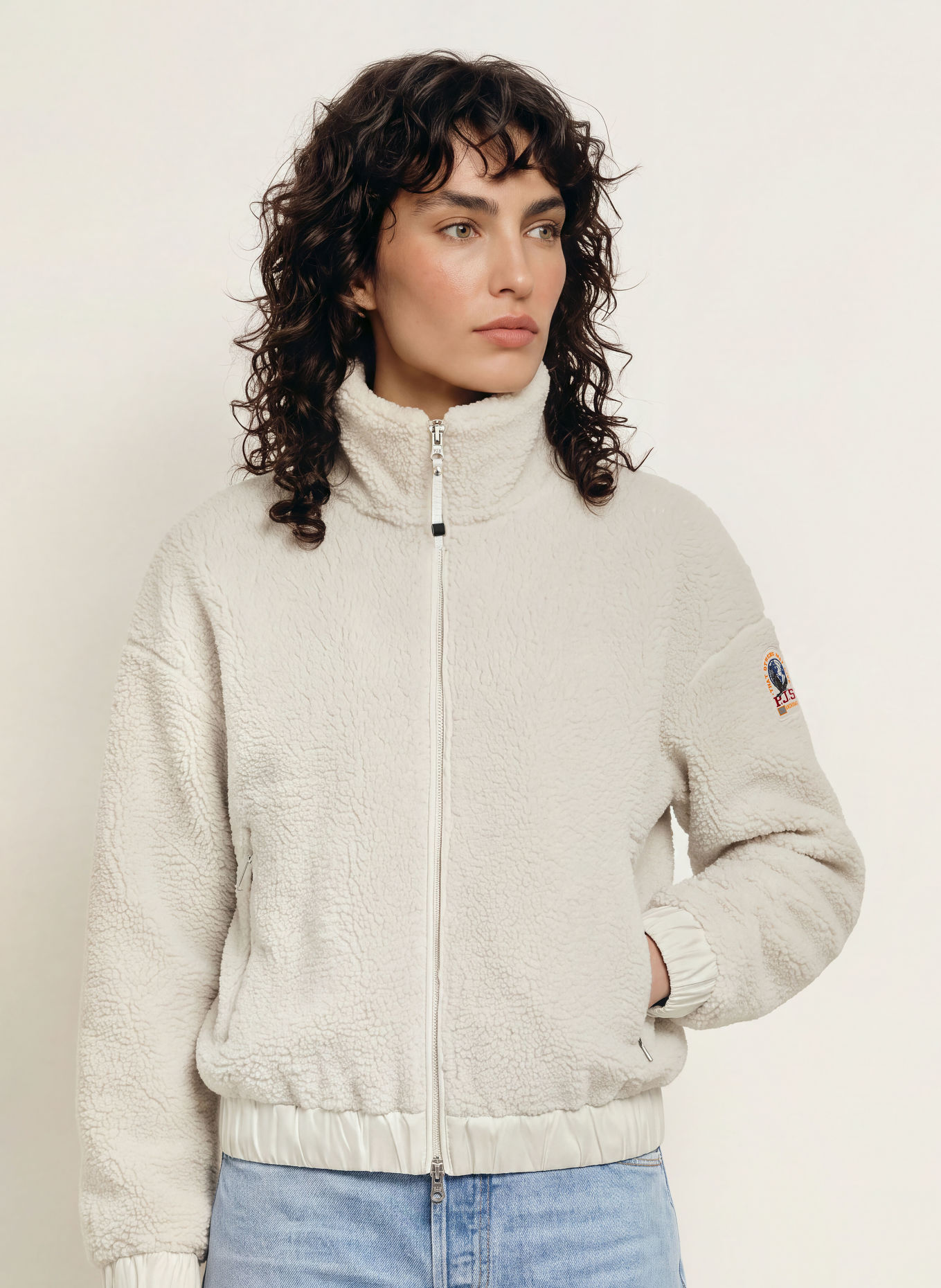 PARAJUMPERS SORI Teddy Fur Jacket: ECRU