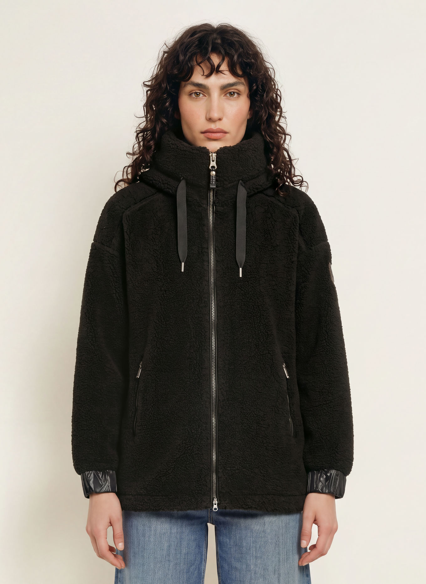 PARAJUMPERS Kurtka z futerka pluszowego NOELLE: CZARNY