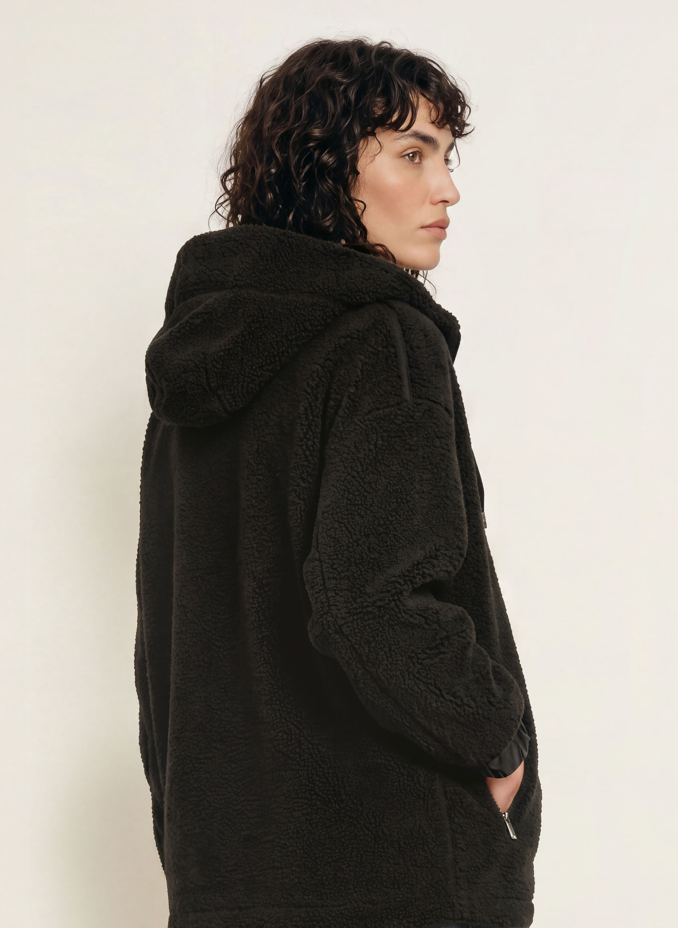 PARAJUMPERS Kurtka z futerka pluszowego NOELLE: CZARNY