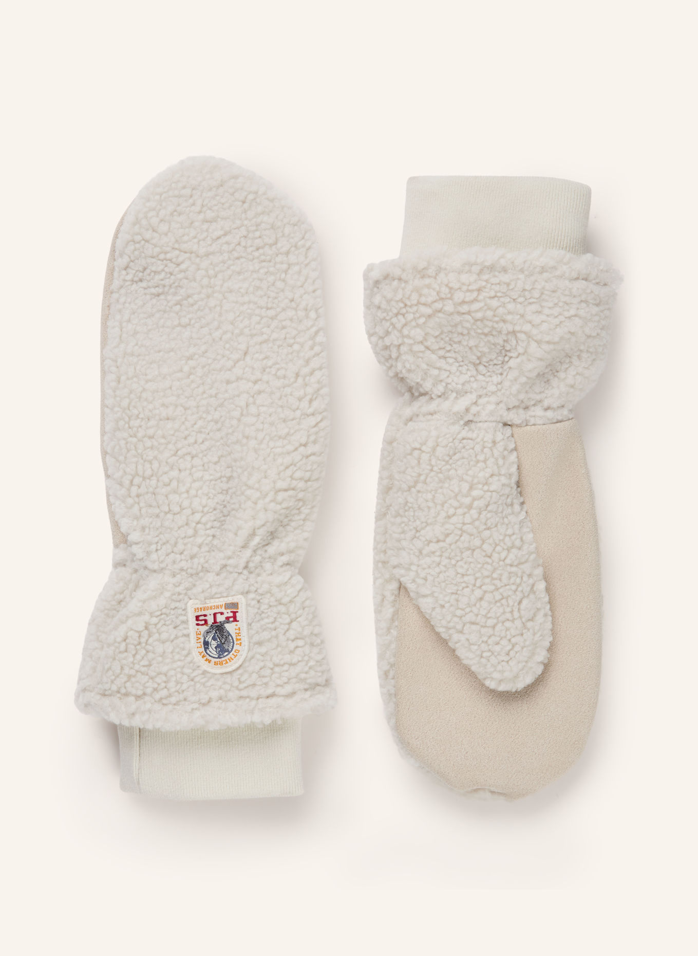 PARAJUMPERS ILOVA Mittens Made of Teddy Fur: CREAM