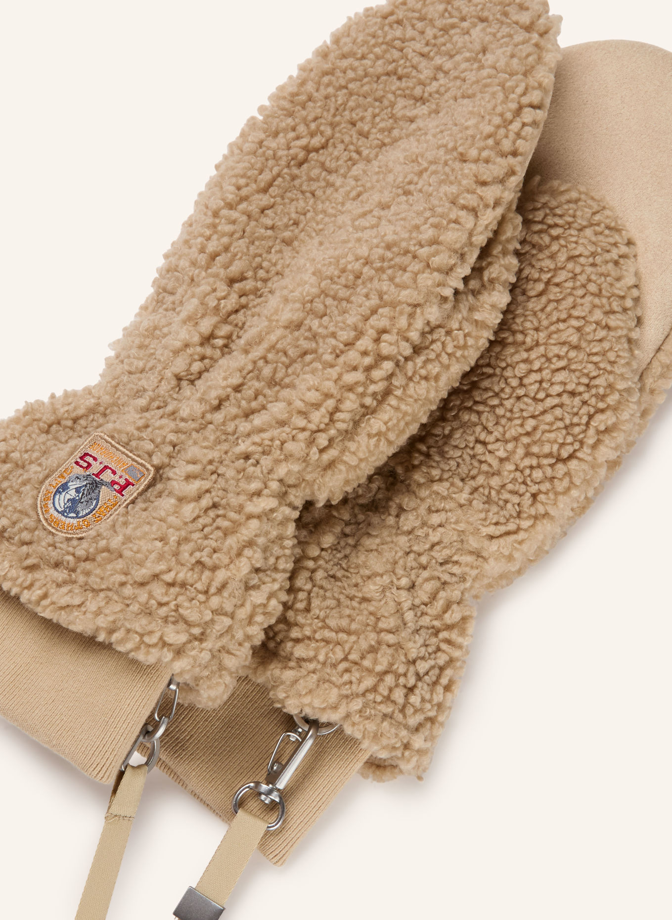 PARAJUMPERS ILOVA Mittens Made of Teddy Fur: BEIGE