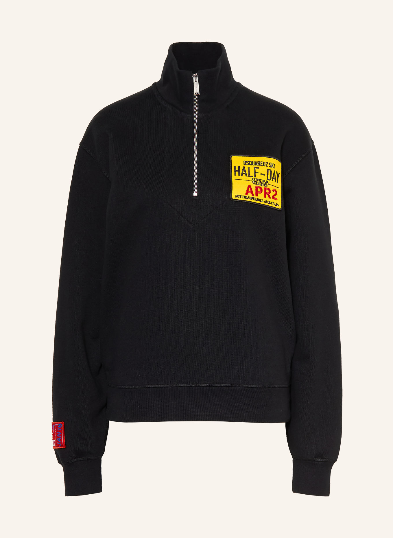 DSQUARED2 Half-zip sweatshirt: BLACK