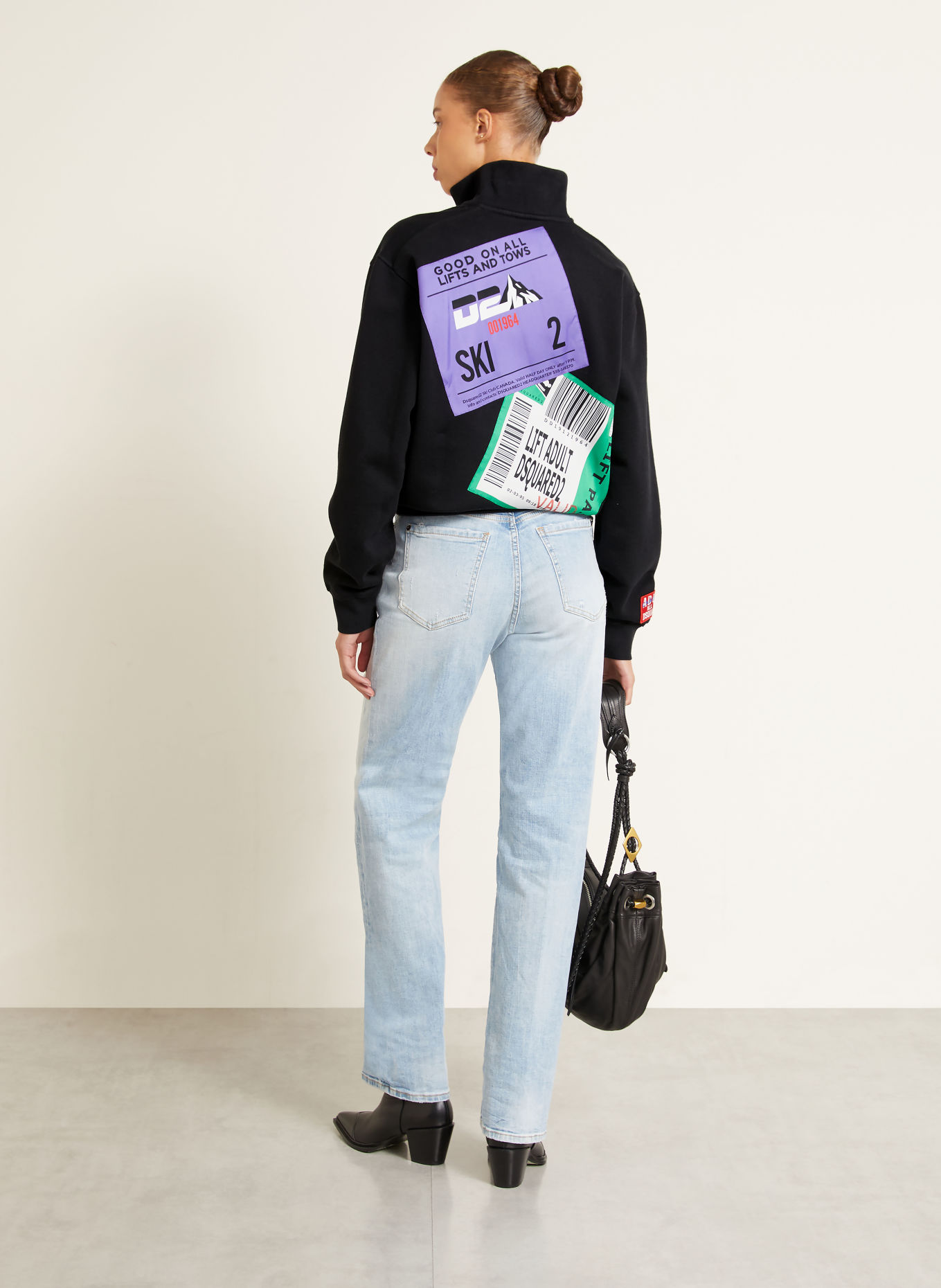 DSQUARED2 Half-zip sweatshirt: BLACK