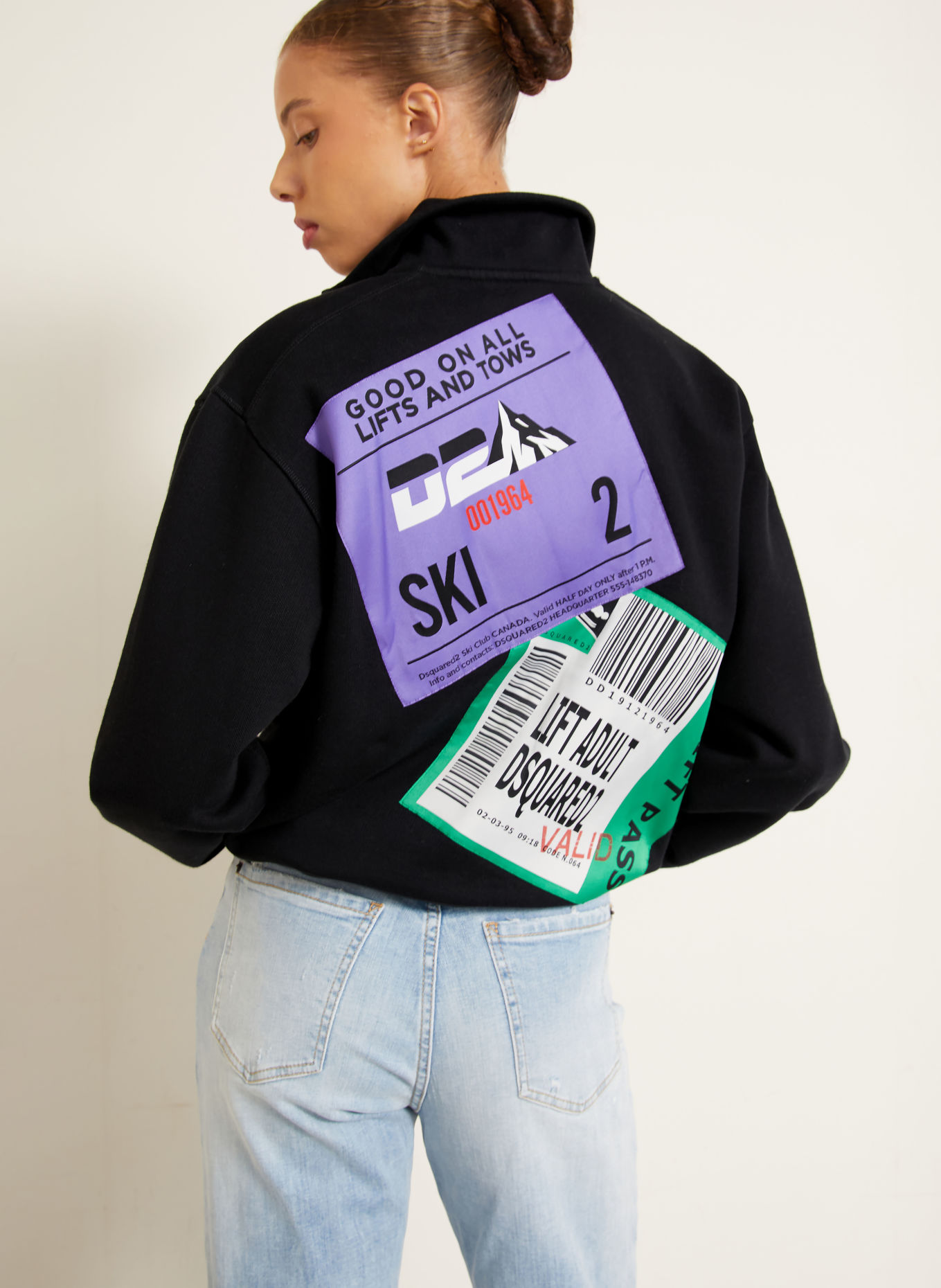 DSQUARED2 Half-zip sweatshirt: BLACK