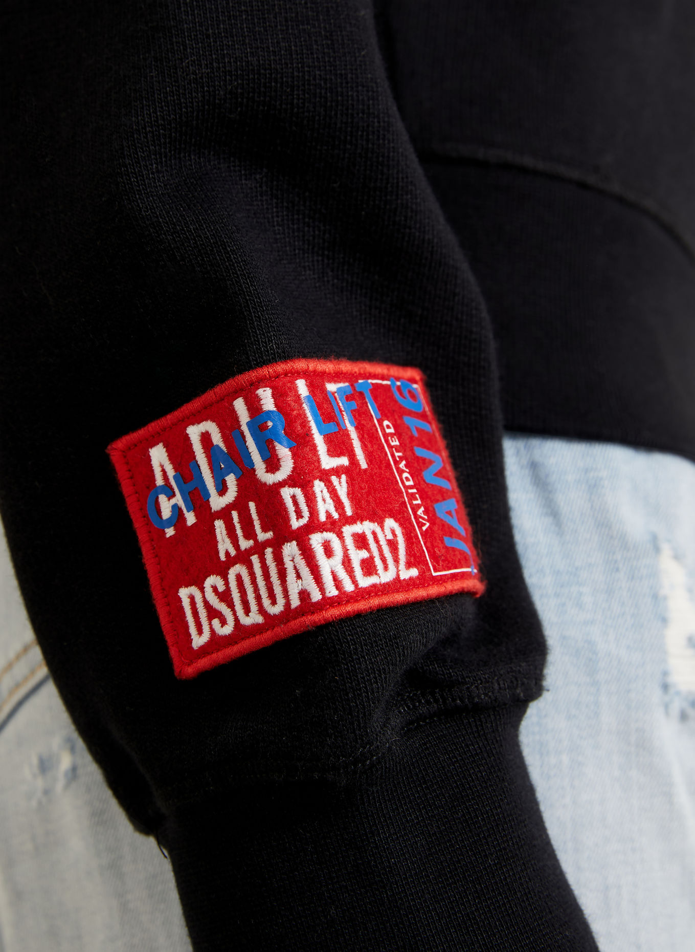 DSQUARED2 Half-zip sweatshirt: BLACK