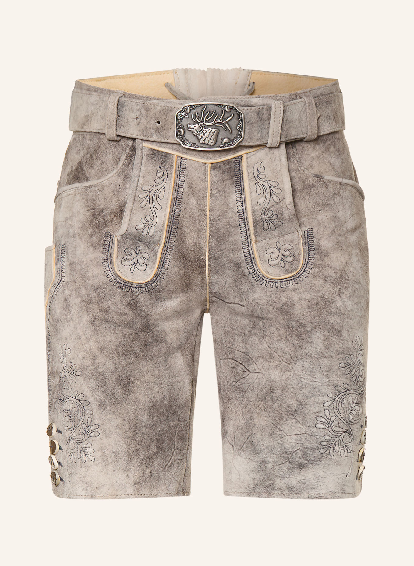 Spieth & Wensky KÖNIGSHAUSEN Traditional leather trousers: LIGHT GRAY / BLUE GRAY / GRAY