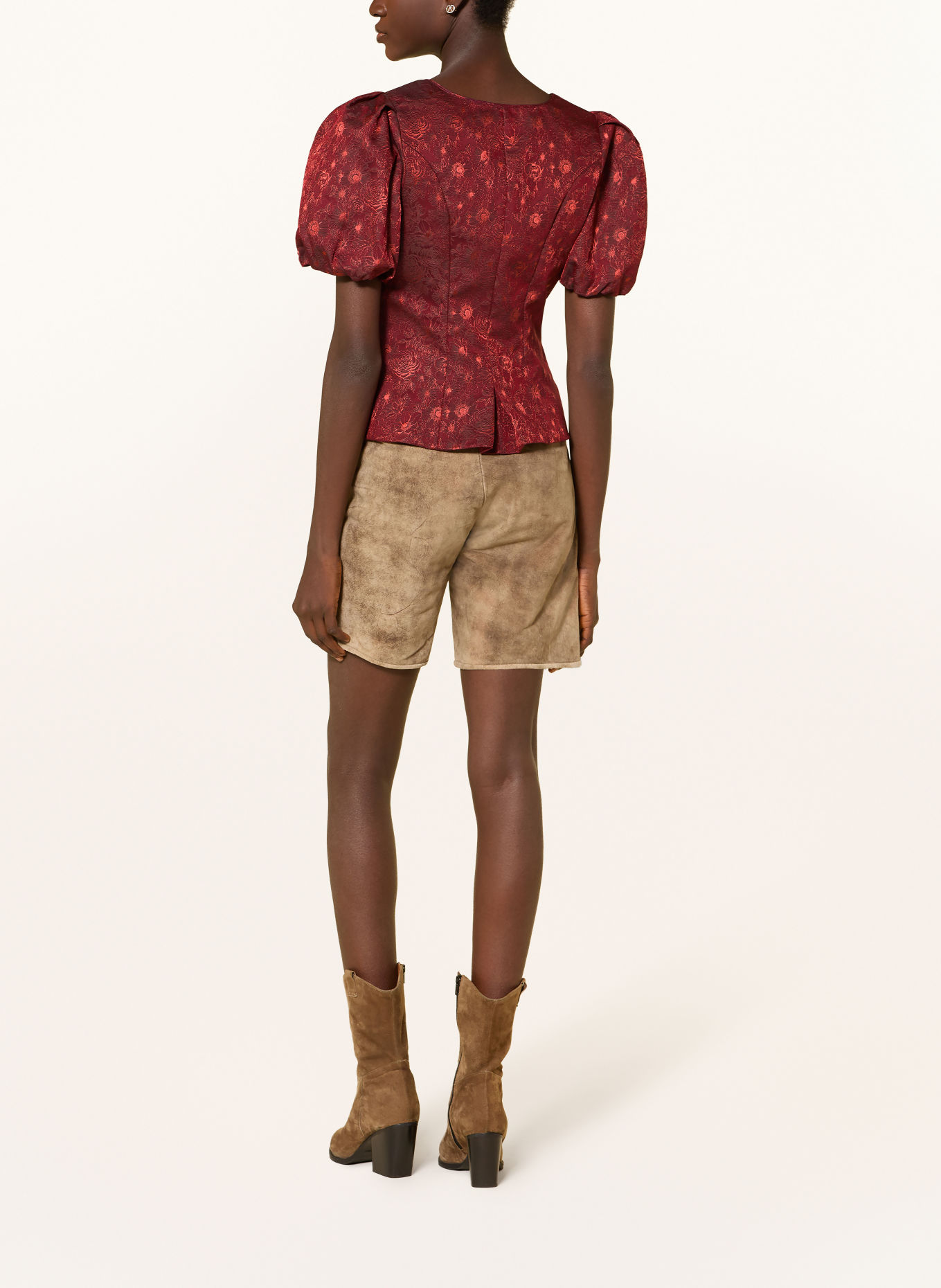 Spieth & Wensky Corsage traditionnel KEDRI: ROUGE FONCÉ / ROUGE CLAIR / NOIR
