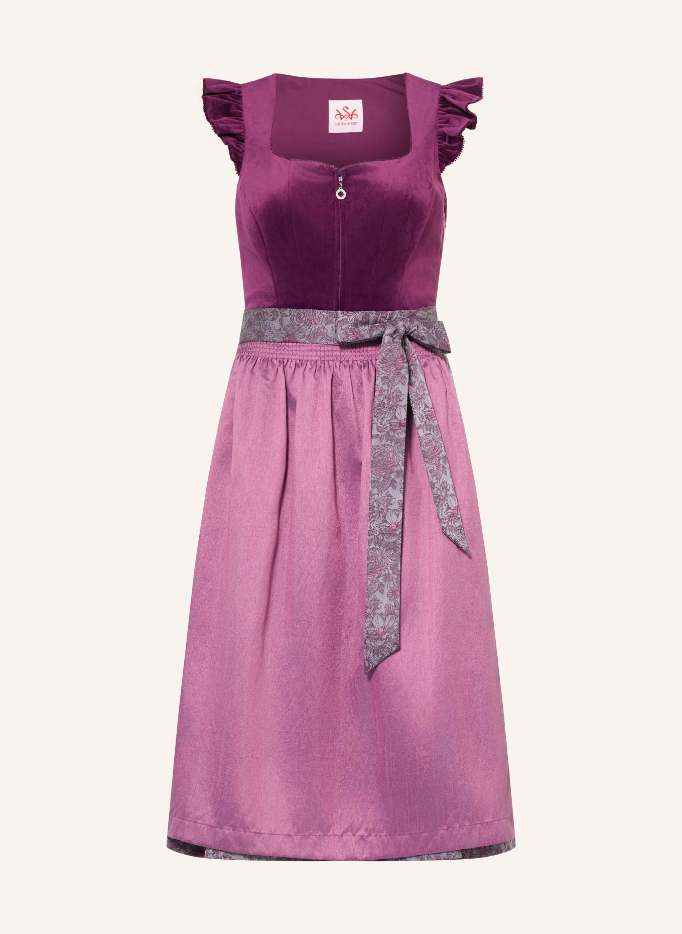 Spieth & Wensky Dirndl KENDALL: DUNKELROT / ALTROSA / HELLLILA