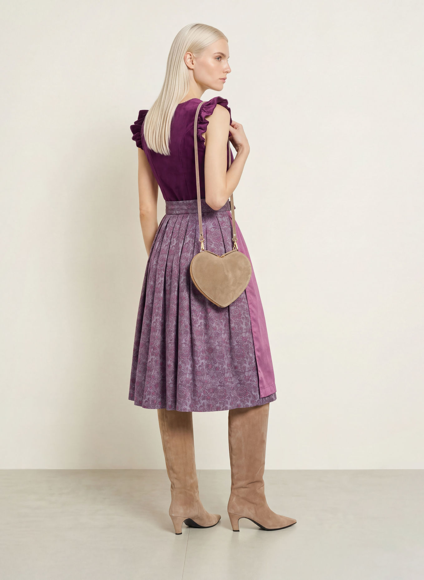 Spieth & Wensky Dirndl KENDALL: DUNKELROT / ALTROSA / HELLLILA