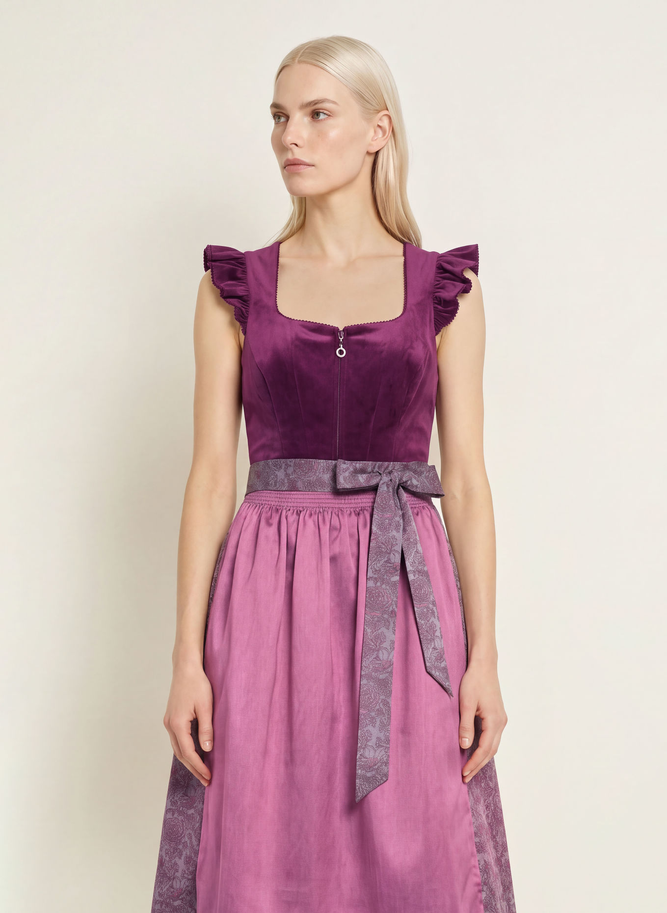 Spieth & Wensky Dirndl KENDALL: DUNKELROT / ALTROSA / HELLLILA