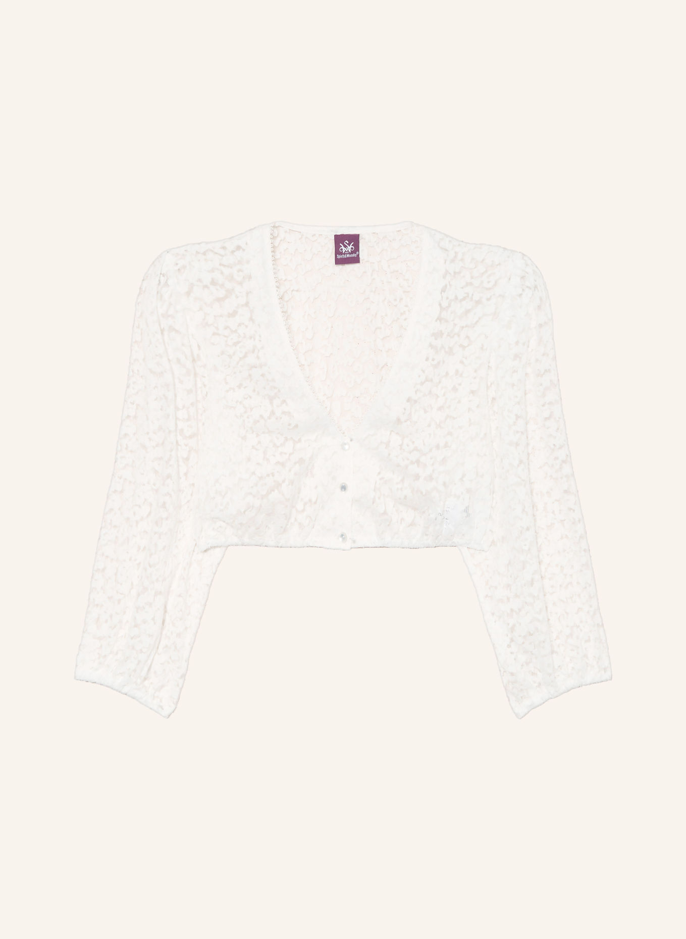 Spieth & Wensky Dirndlblouse KIMI met 3/4-mouwen: WIT