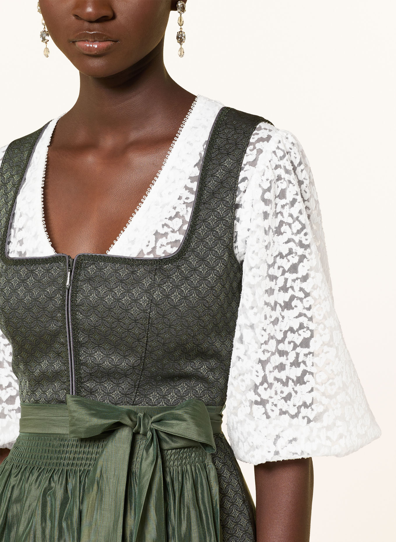 Spieth & Wensky Dirndlblouse KIMI met 3/4-mouwen: WIT