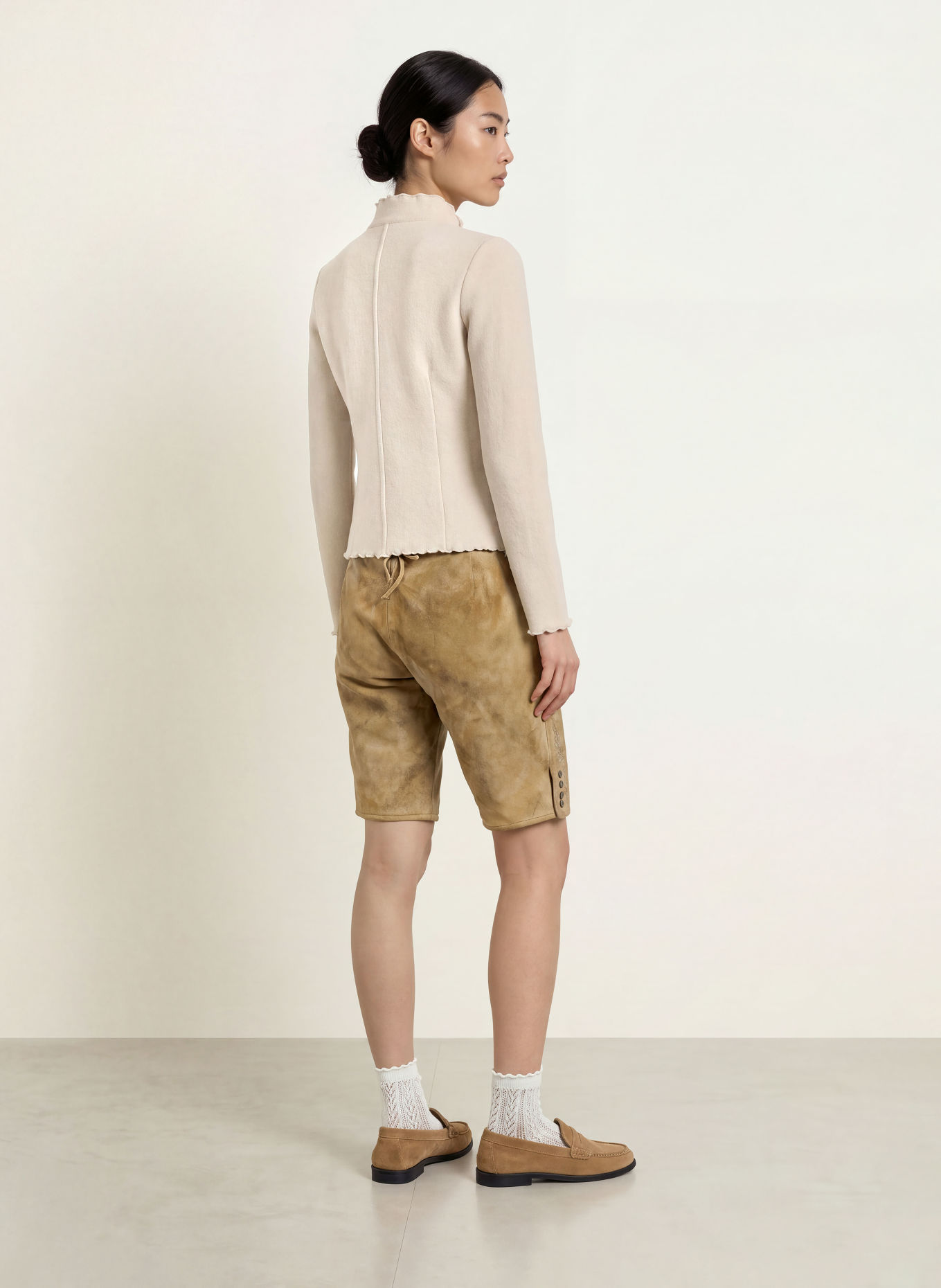 Spieth & Wensky KAMARIA Traditional leather trousers: CAMEL / TAUPE / GREEN