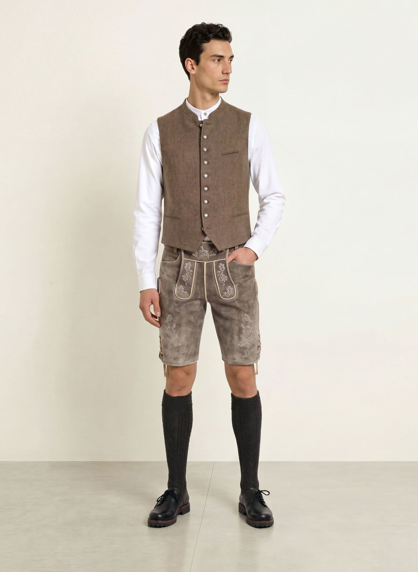 BECKERT MARKTSCHELLENBERG Traditional leather trousers: DARK GRAY