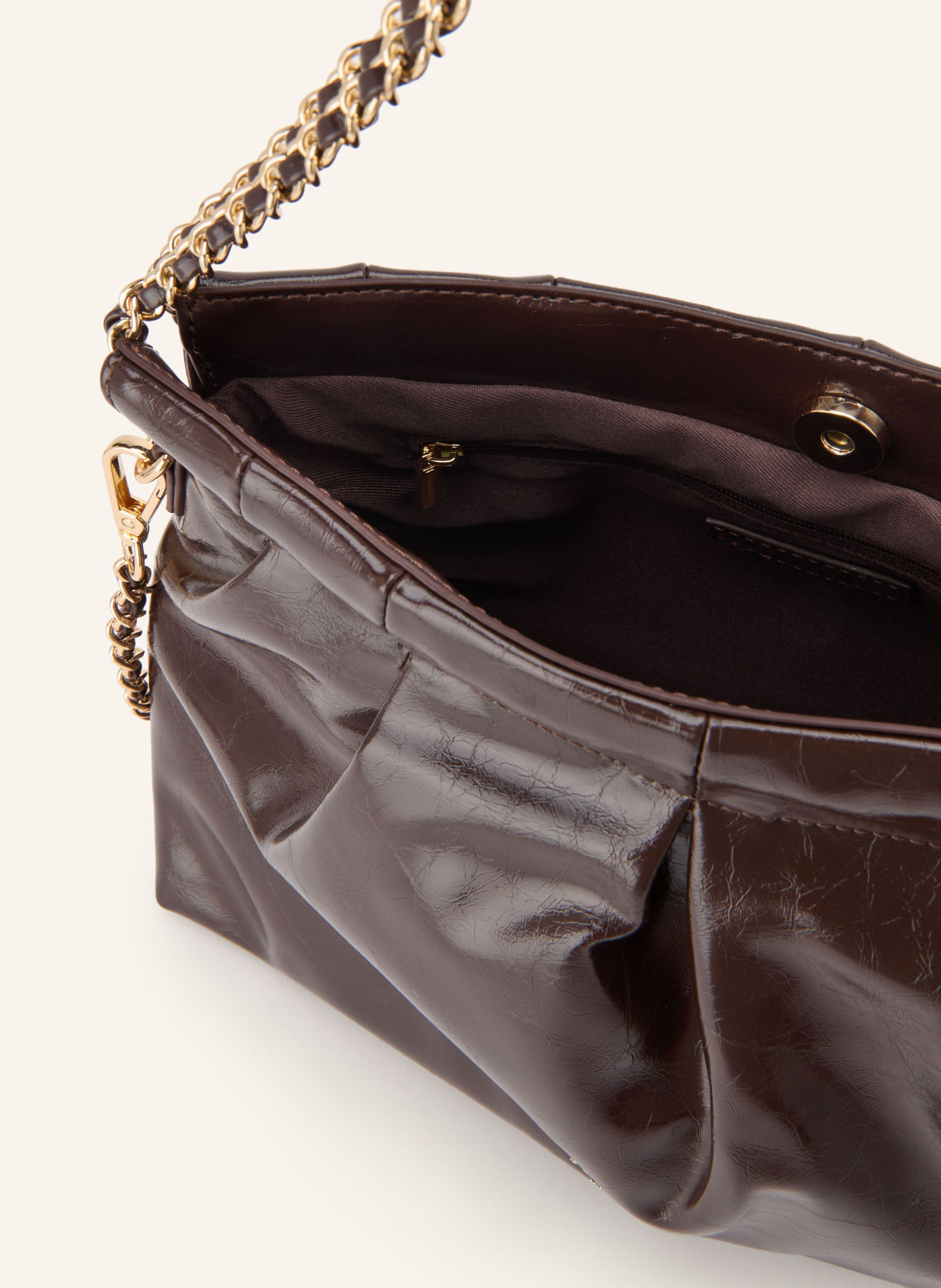 SEIDENFELT Schultertasche LOIMAA: DUNKELBRAUN / GOLD