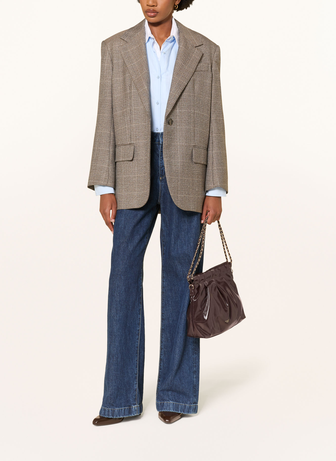 SEIDENFELT Schoudertas LOIMAA: MARRON FONCÉ / GOUD