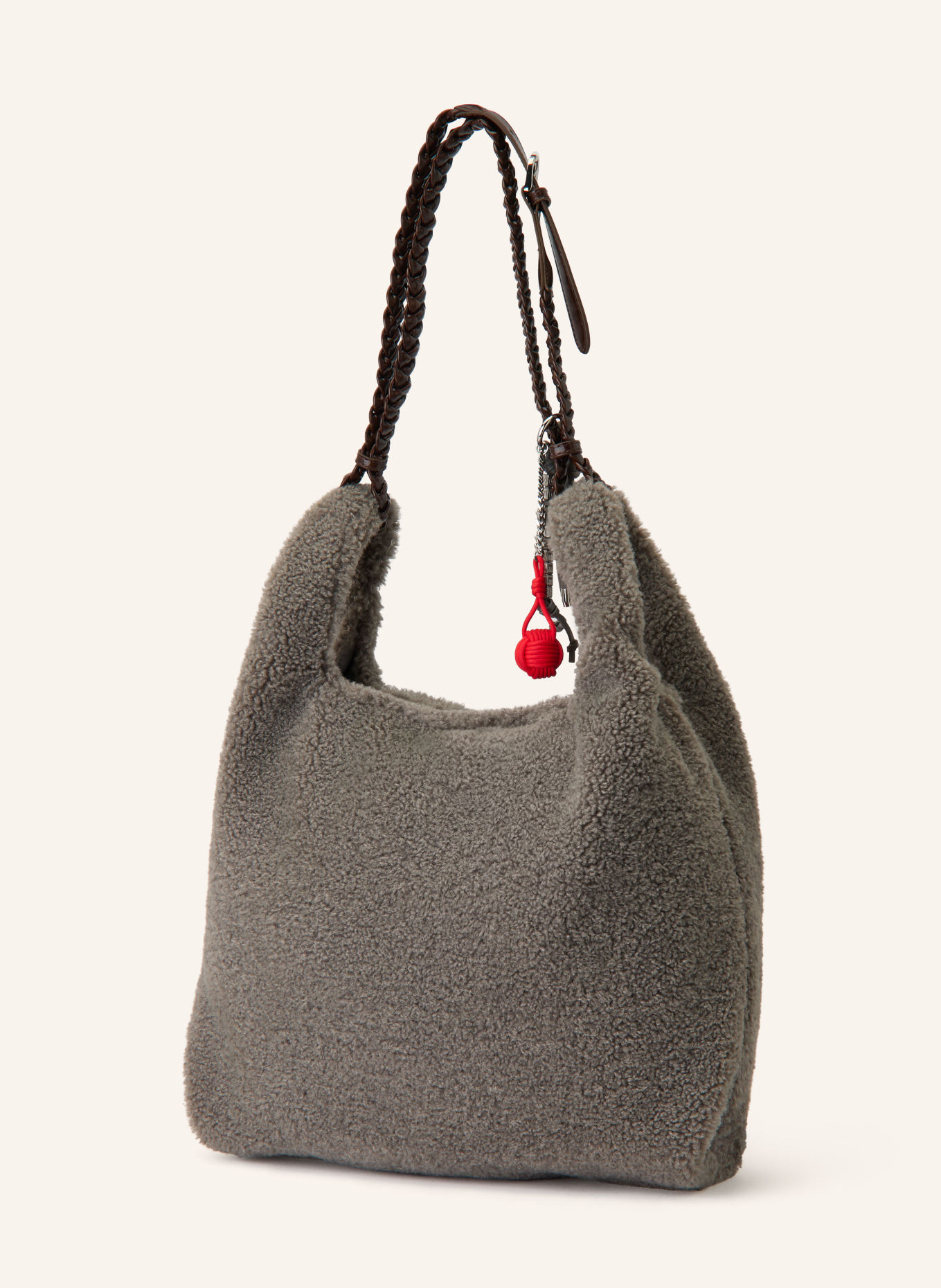 SEIDENFELT Shoppers SKJERN: GRIJS / MARRON FONCÉ