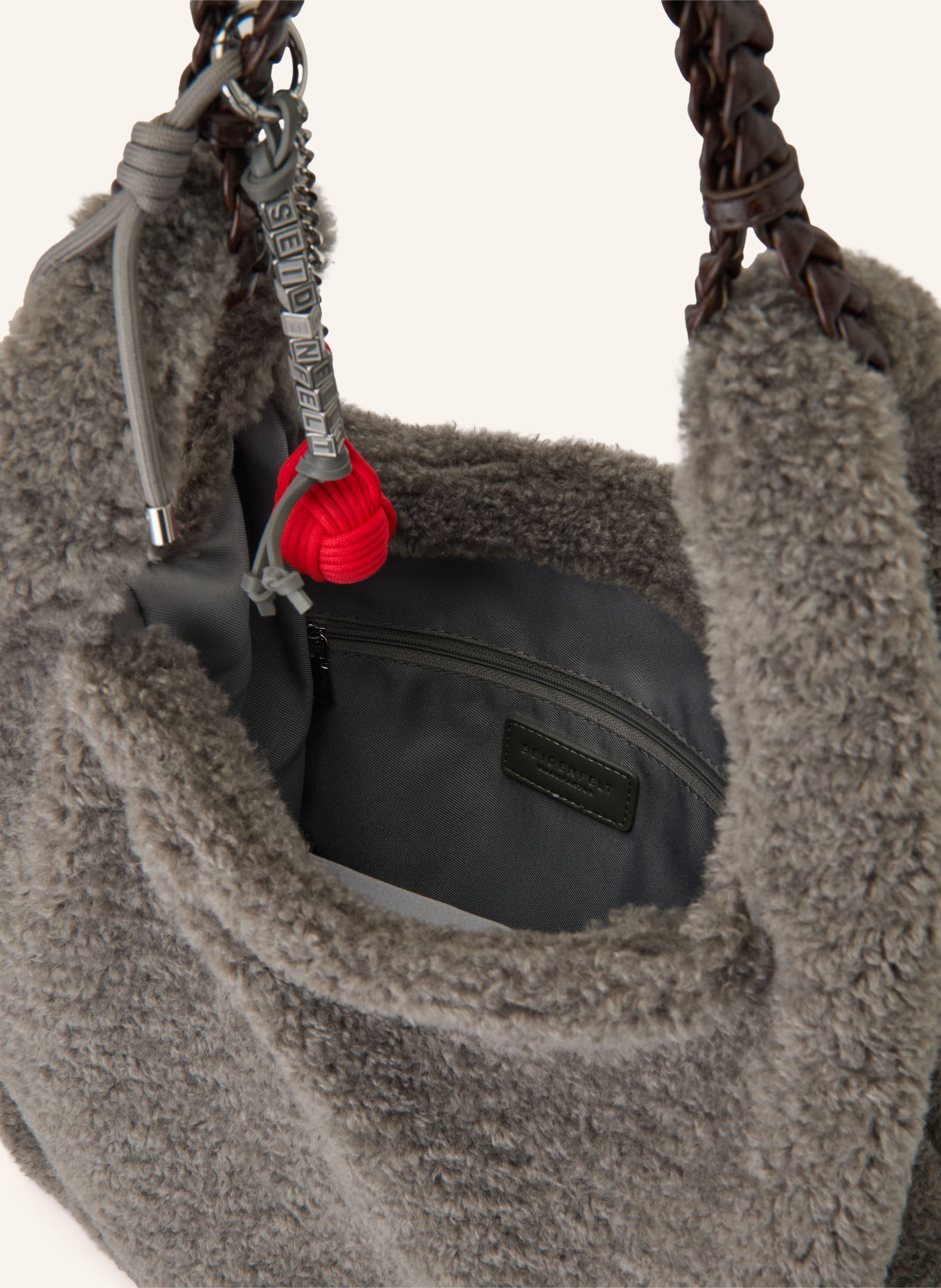 SEIDENFELT Shoppers SKJERN: GRIJS / MARRON FONCÉ
