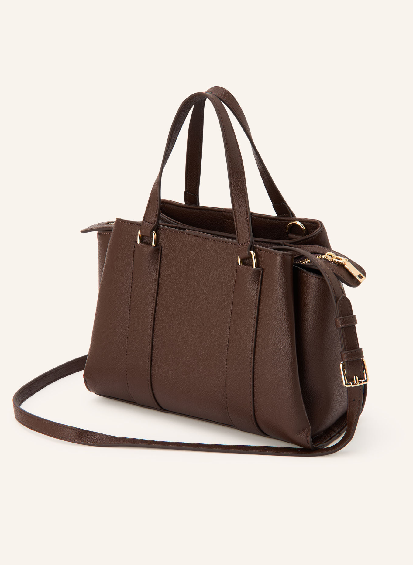 SEIDENFELT Handtasche NELMA: DUNKELBRAUN / GOLD