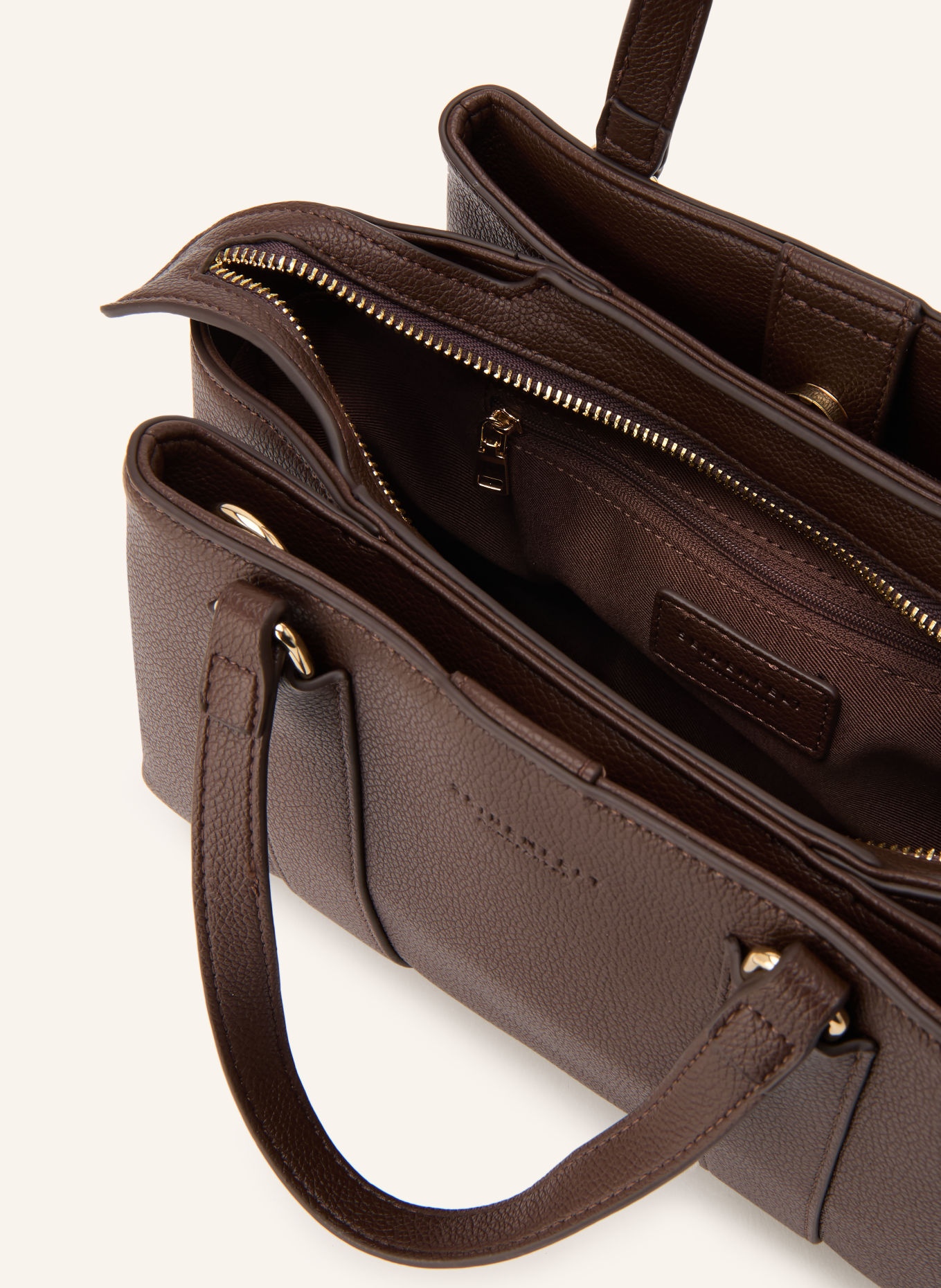 SEIDENFELT Handtasche NELMA: DUNKELBRAUN / GOLD