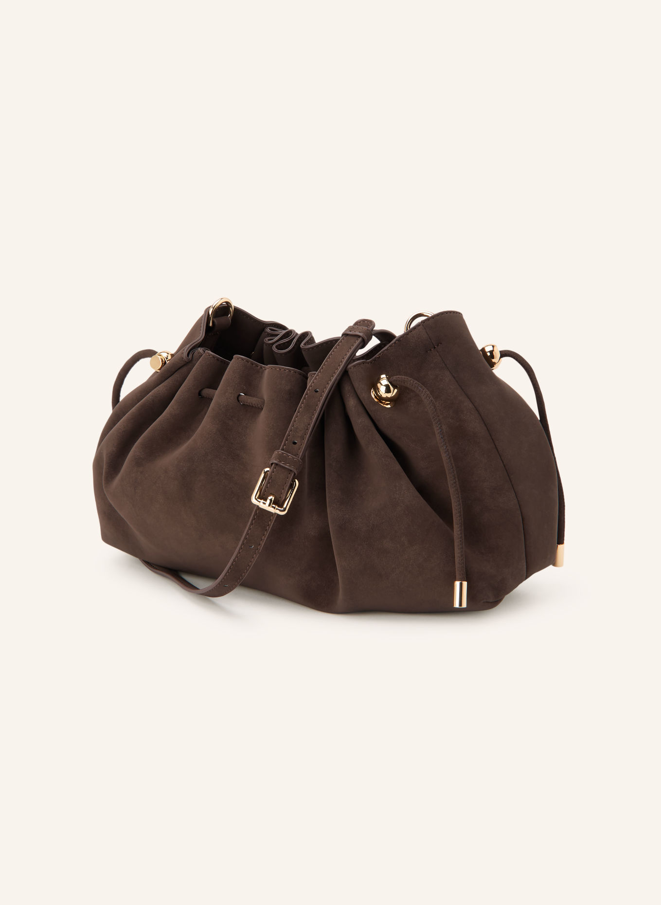 SEIDENFELT Beuteltasche RENA: DUNKELBRAUN / GOLD