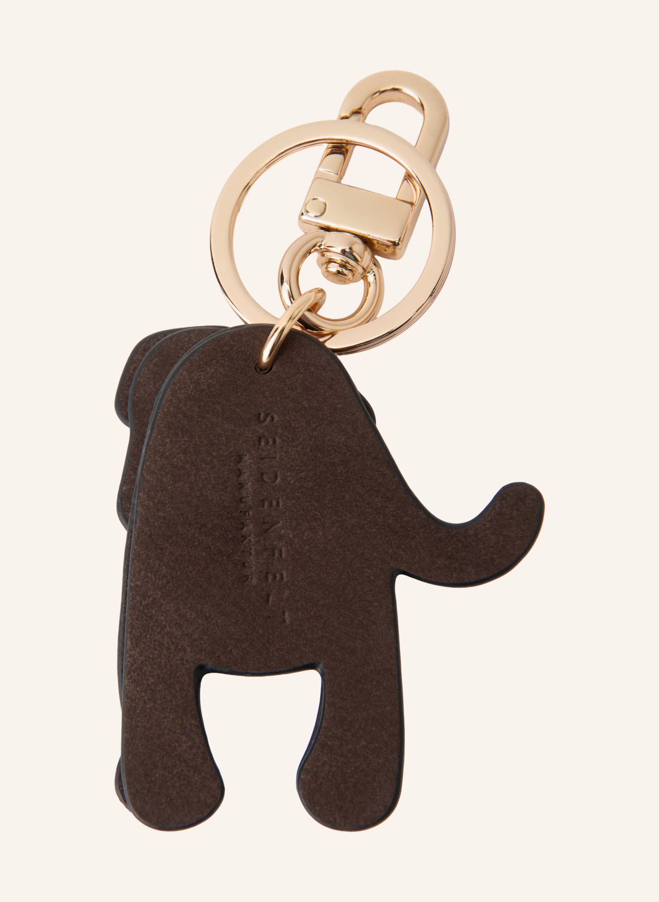 SEIDENFELT Väsktagga MY DOG: MÖRKBRUN / GULD