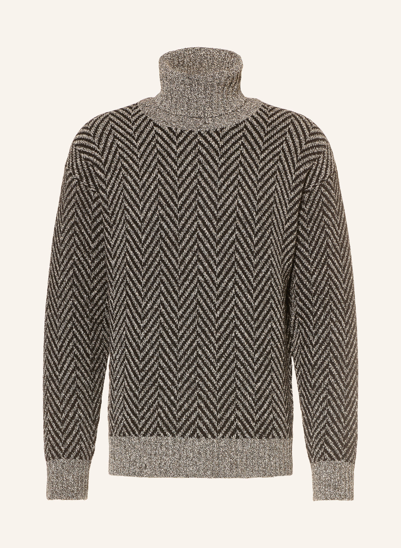 HUGO Pull à col roulé SHERBORNE: NOIR / GRIS