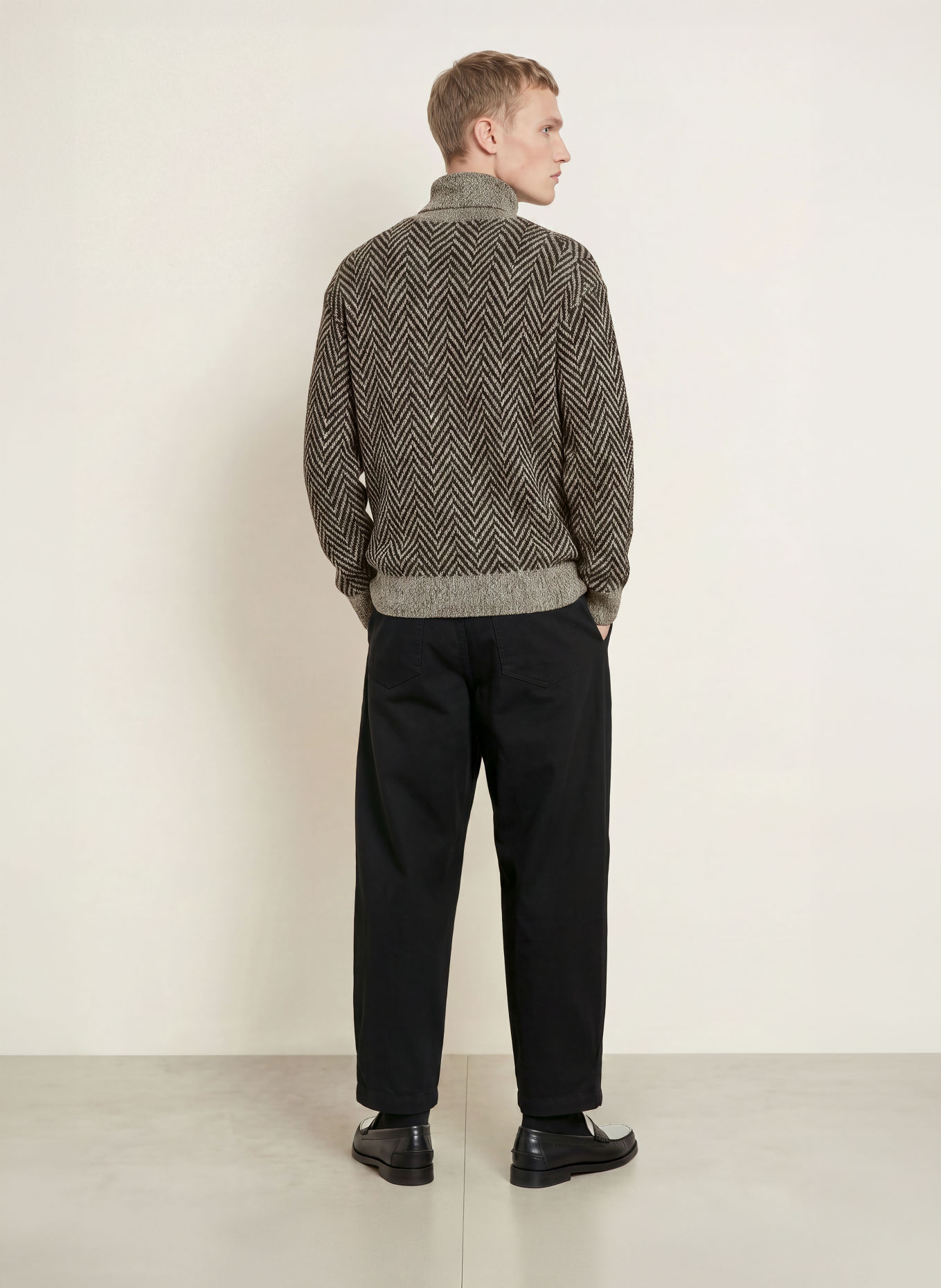 HUGO Pull à col roulé SHERBORNE: NOIR / GRIS