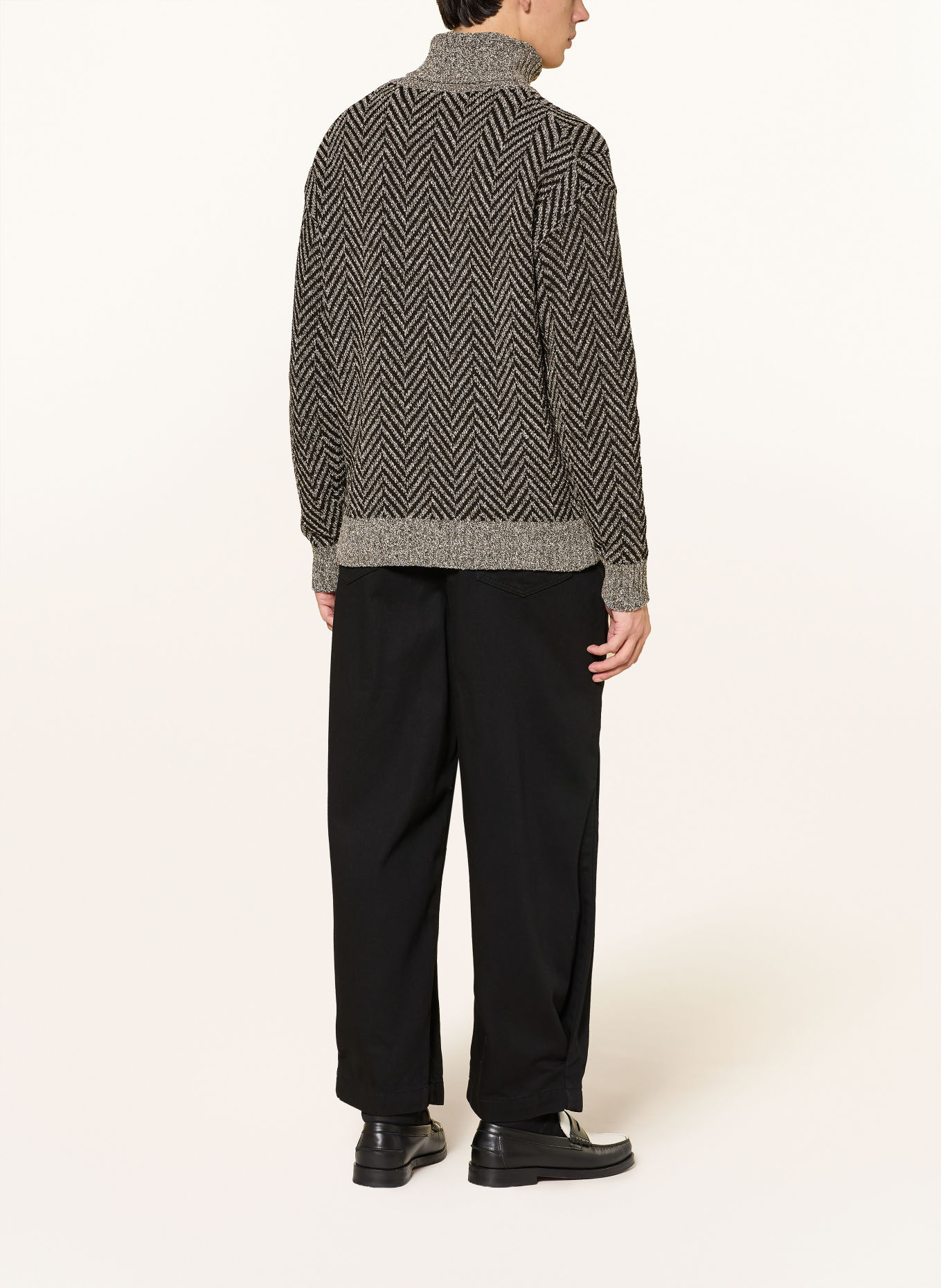 HUGO Pull à col roulé SHERBORNE: NOIR / GRIS