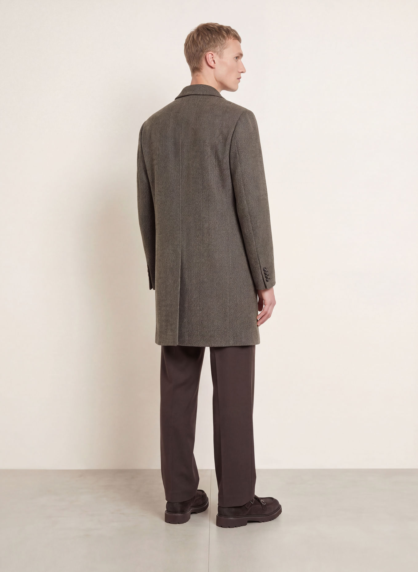 HUGO Mantel MALTE: BEIGE / SCHWARZ