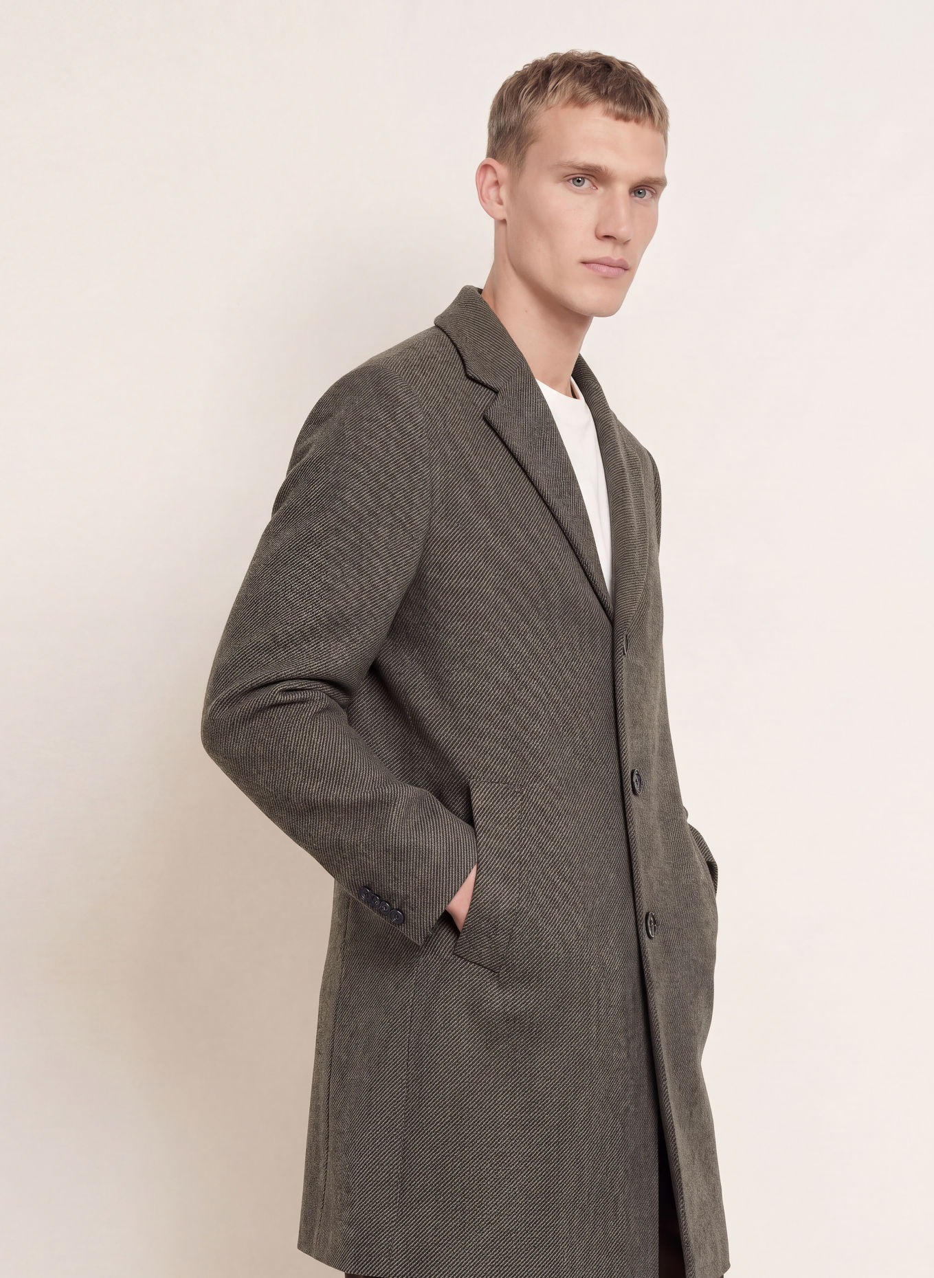 HUGO Mantel MALTE: BEIGE / SCHWARZ