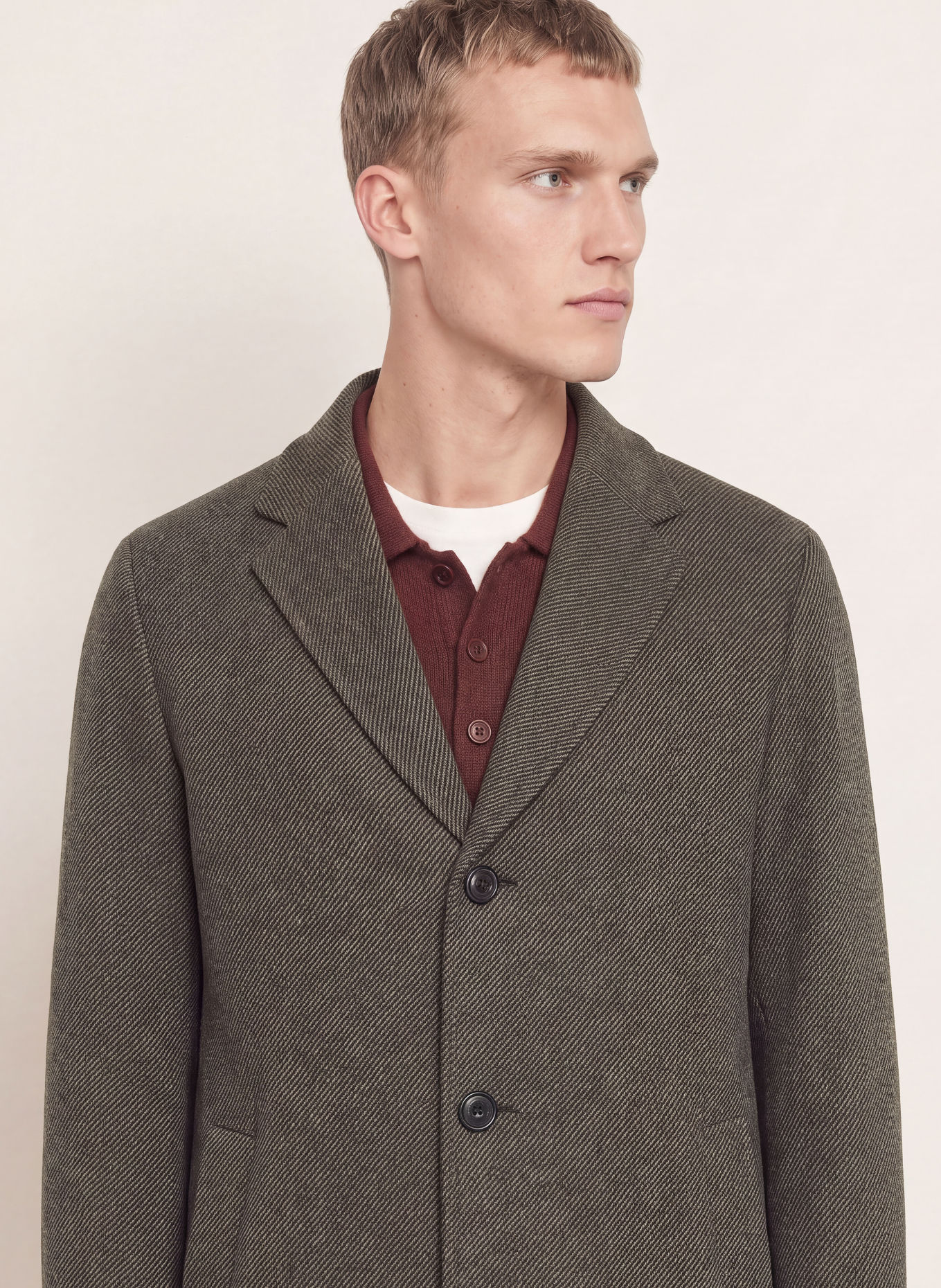 HUGO Mantel MALTE: BEIGE / SCHWARZ