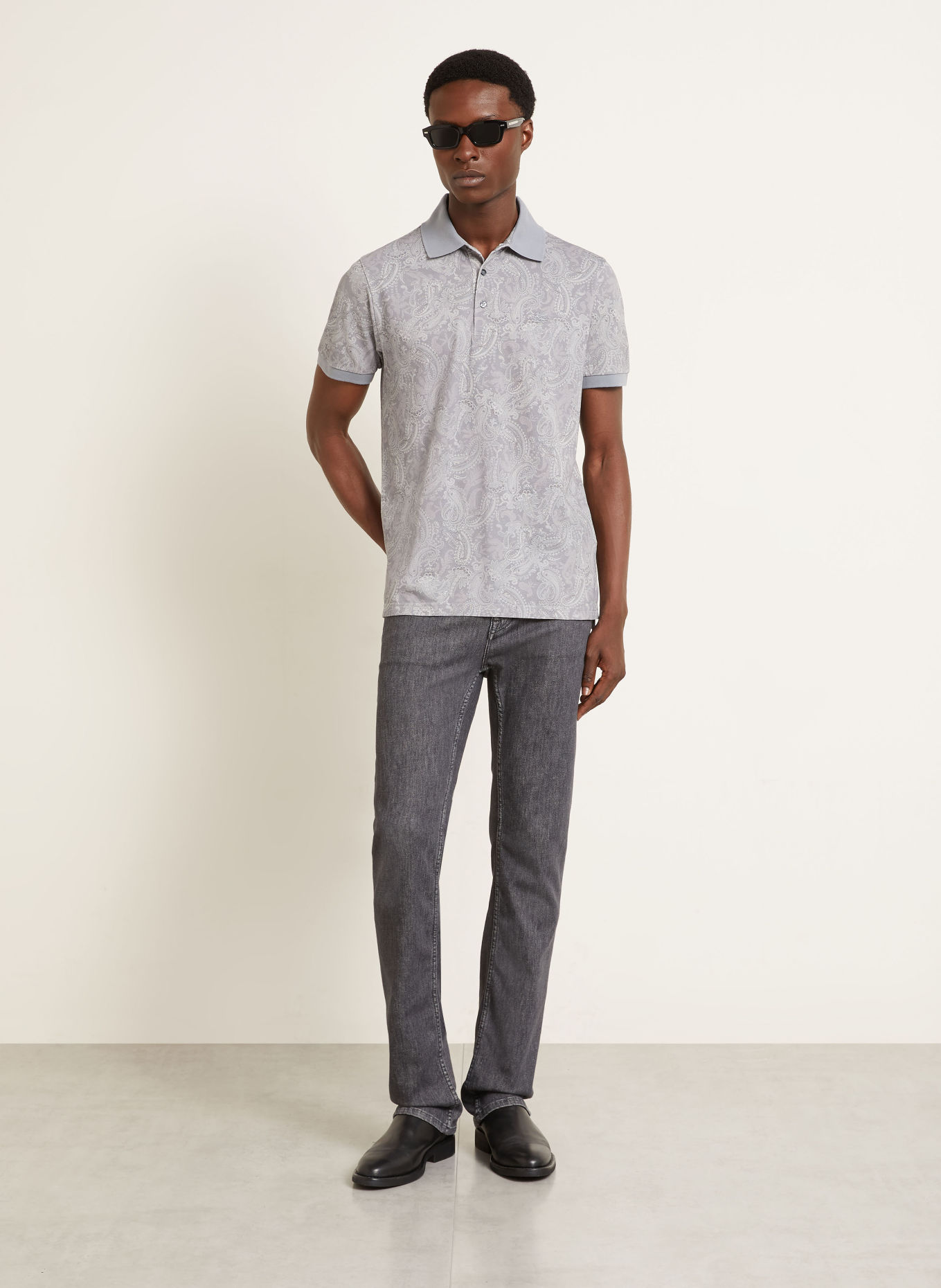 ETRO Koszulka polo Piqué: SZARONIEBIESKI