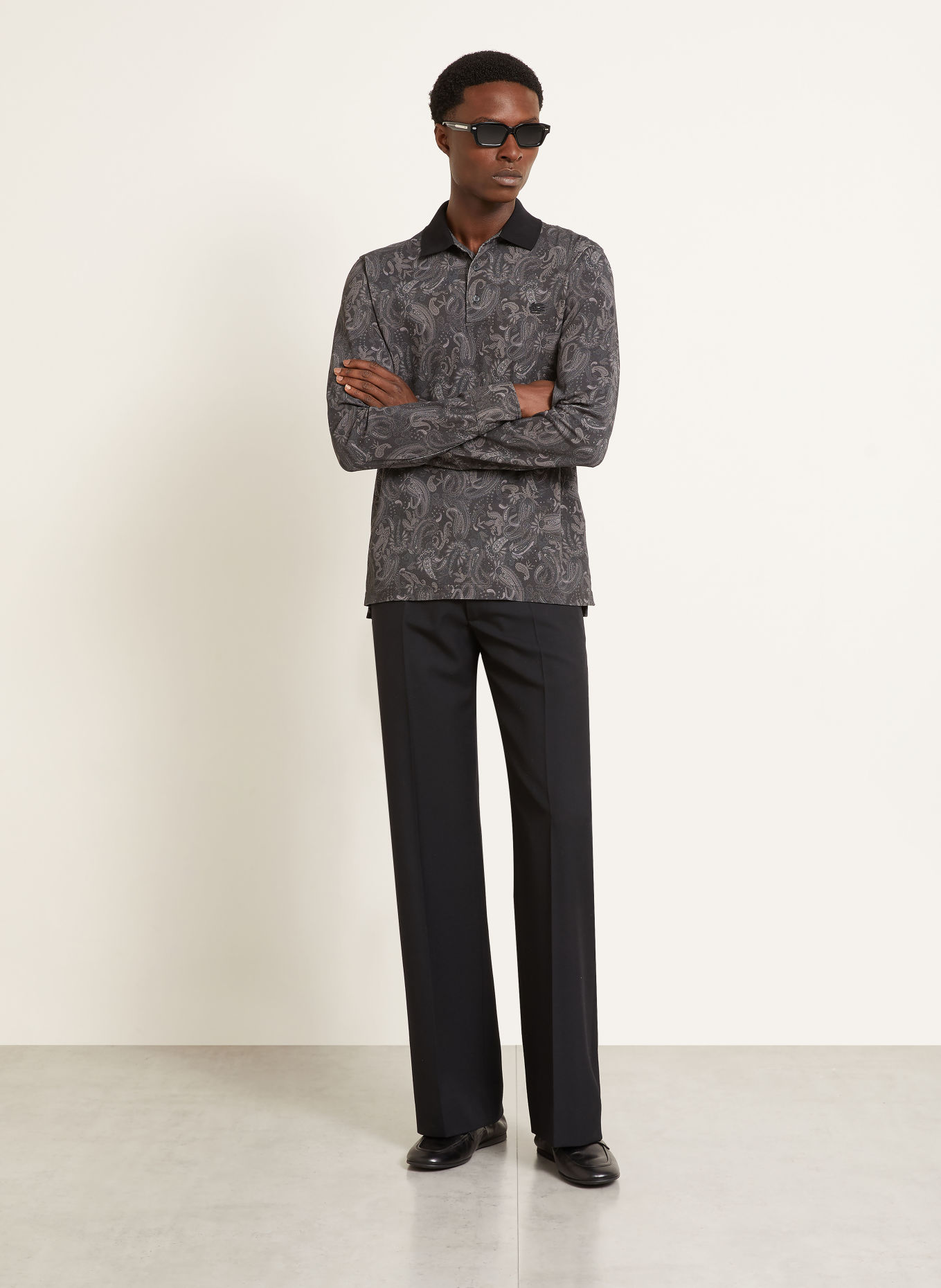 ETRO Piqué-poloshirt: DONKERGRIJS