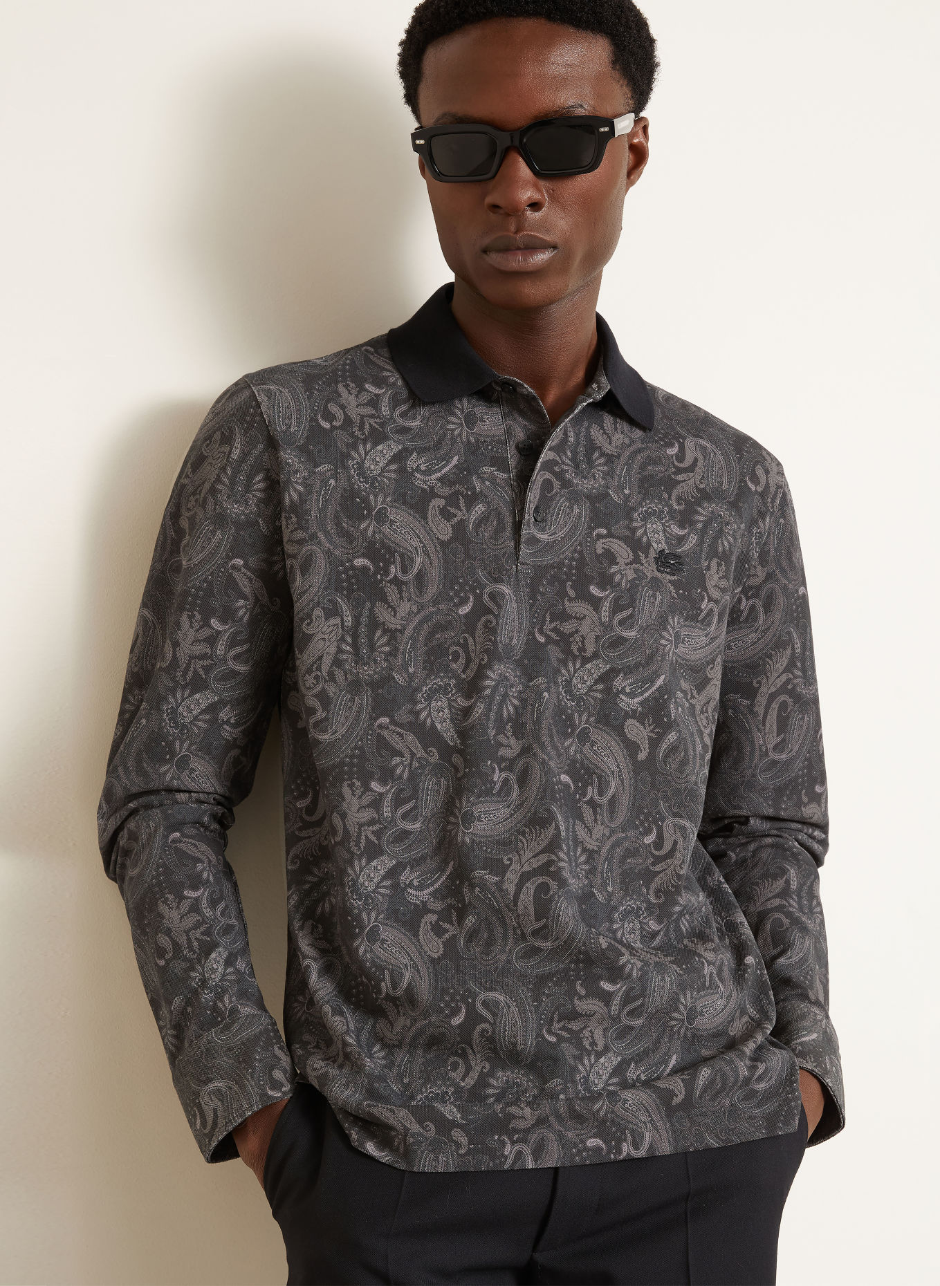 ETRO Piqué-poloshirt: DONKERGRIJS