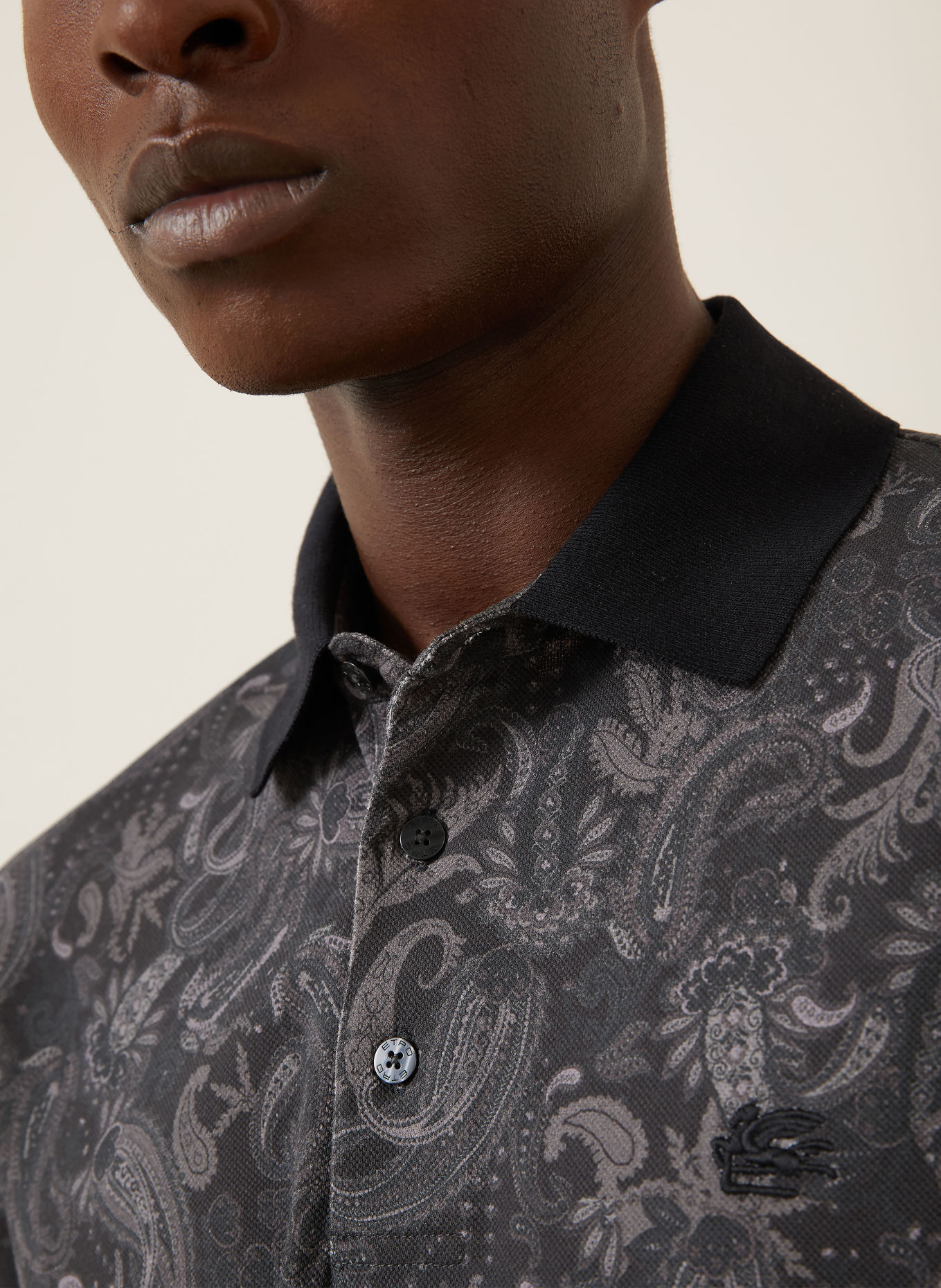 ETRO Piqué-poloshirt: DONKERGRIJS