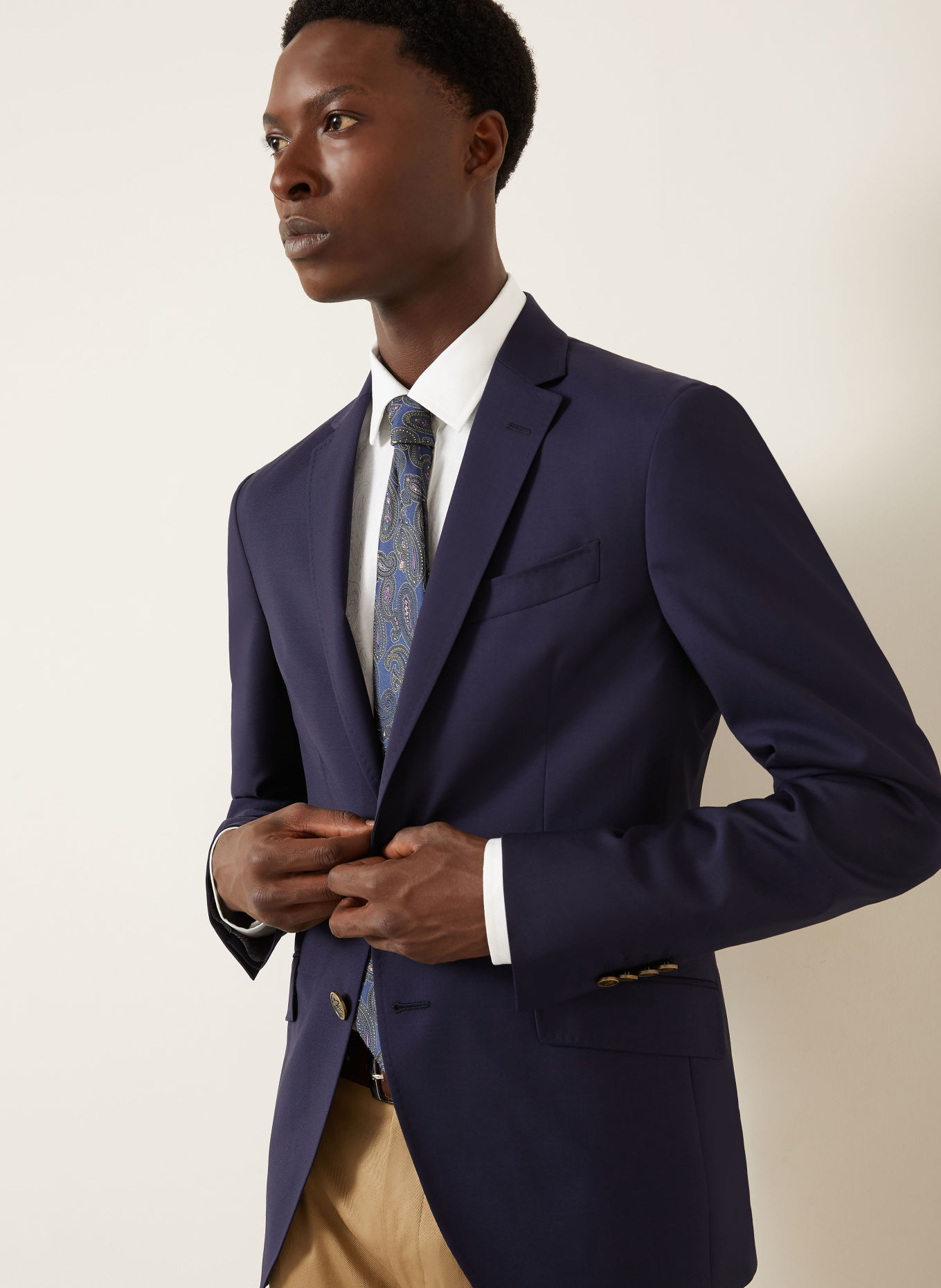 ETRO Marynarka o kroju slim fit: GRANATOWY
