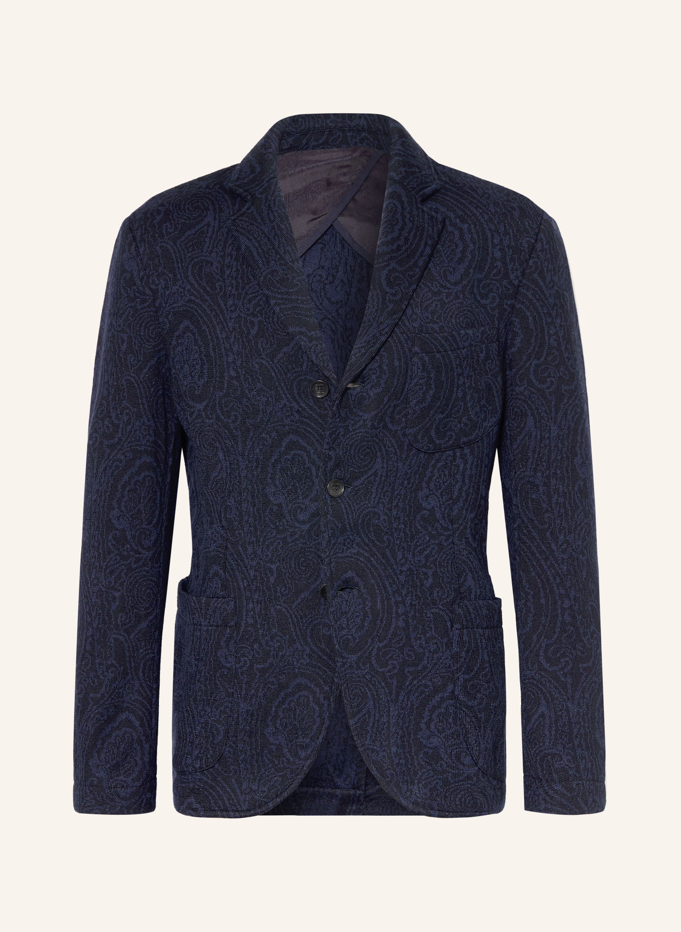 ETRO Gebreid colbert met normale pasvorm: DONKERBLAUW