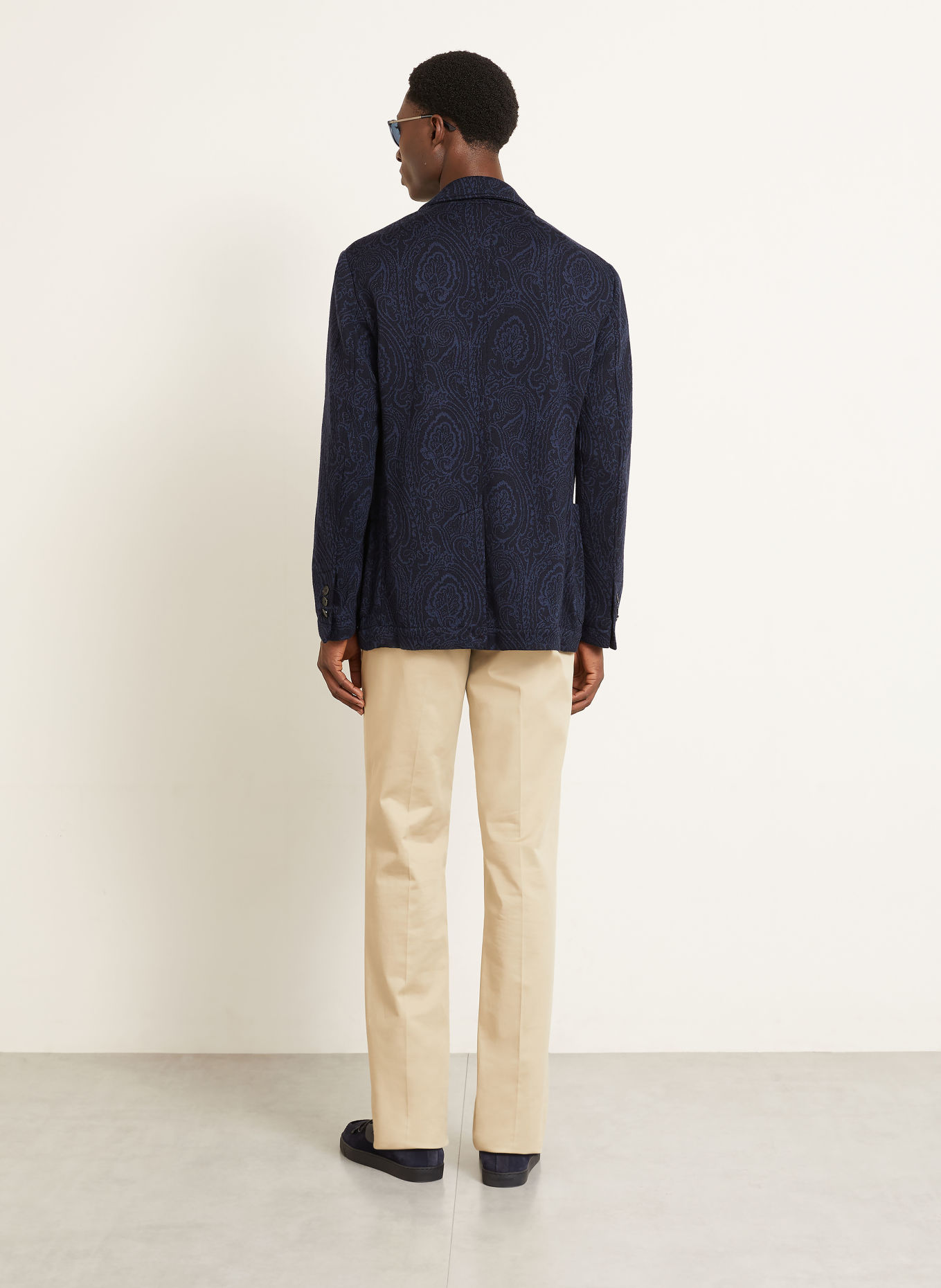 ETRO Gebreid colbert met normale pasvorm: DONKERBLAUW