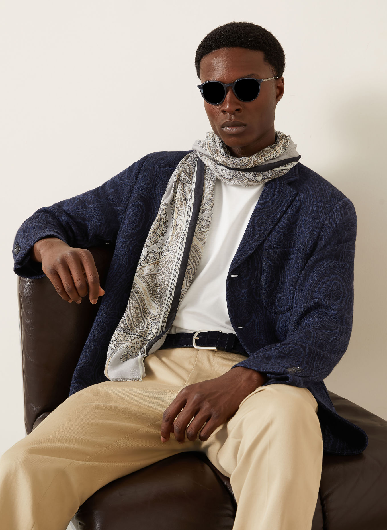 ETRO Gebreid colbert met normale pasvorm: DONKERBLAUW