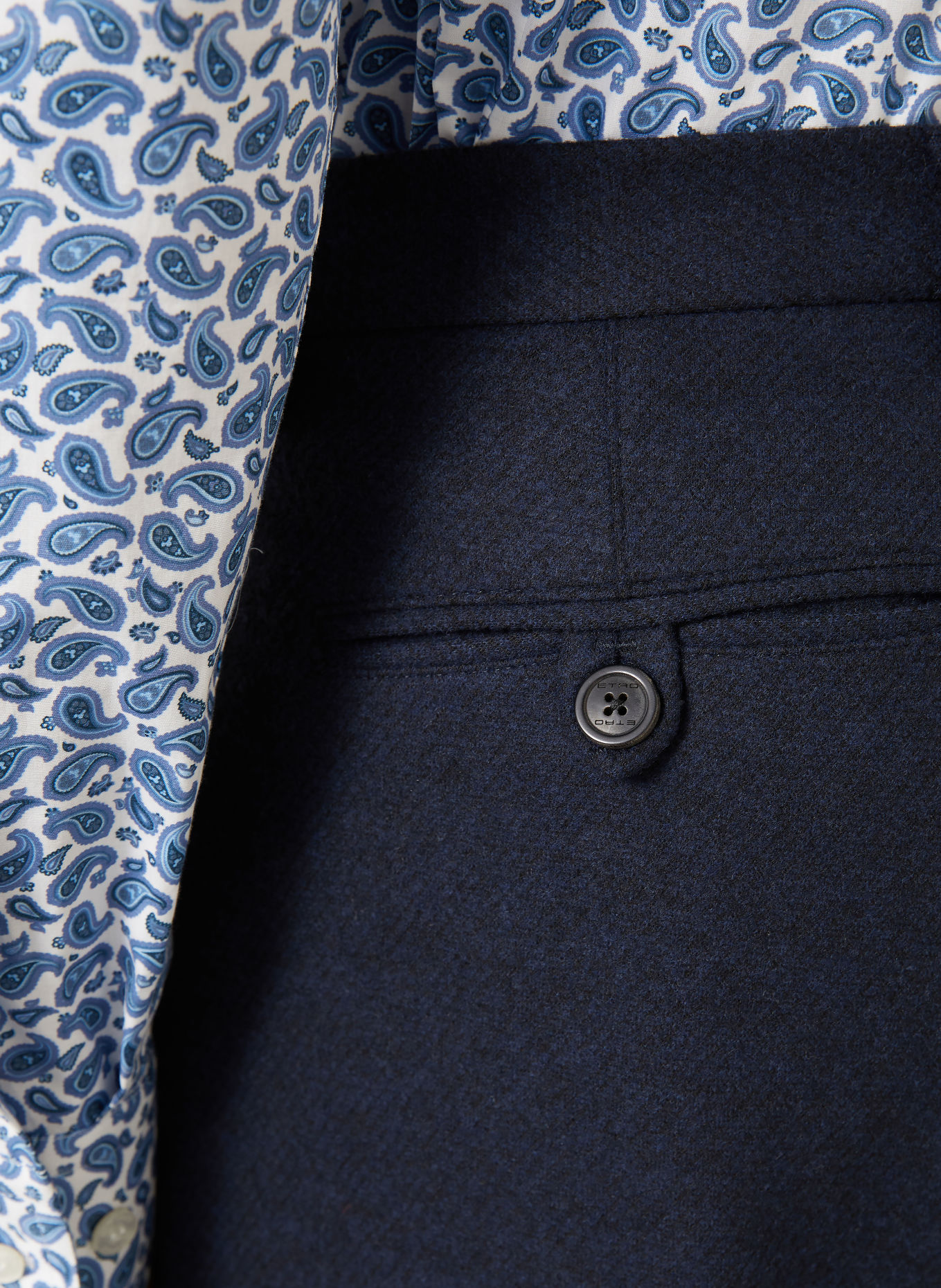ETRO Spodnie garniturowe o kroju Regular Fit z flaneli: B0065