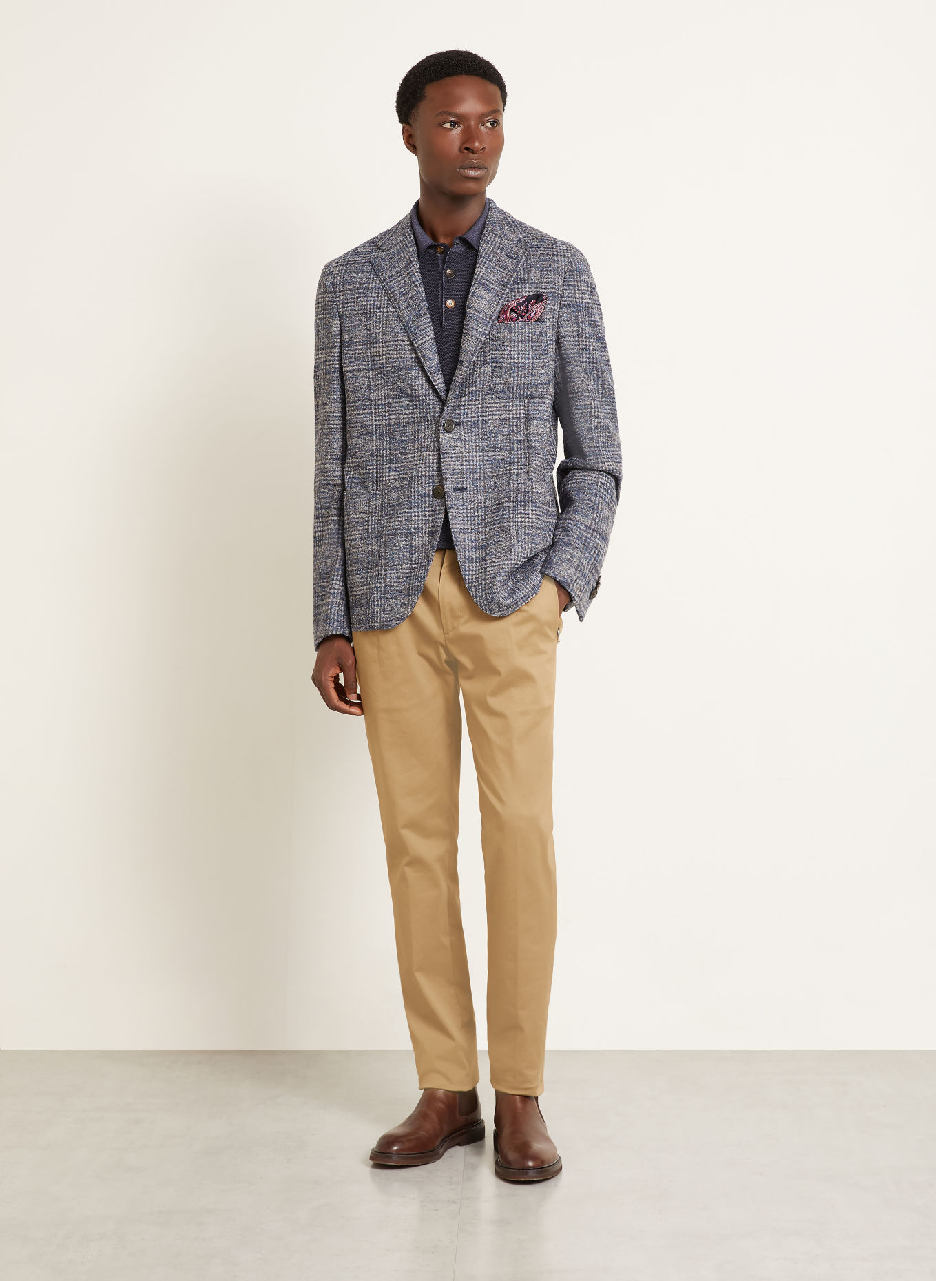ETRO Marynarka o kroju regular fit: NIEBIESKI / JASNOCZARY / SZARY