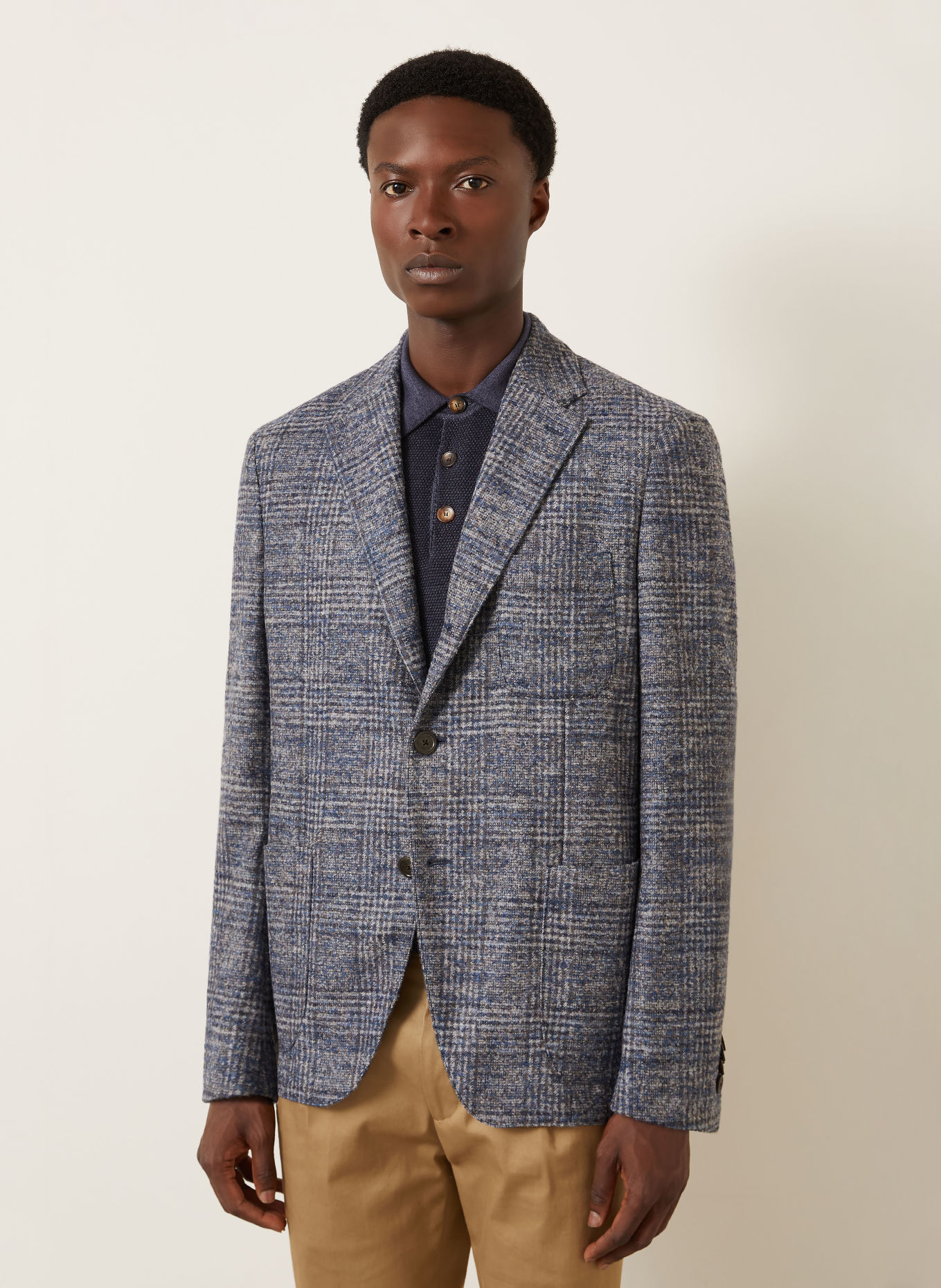 ETRO Marynarka o kroju regular fit: NIEBIESKI / JASNOCZARY / SZARY